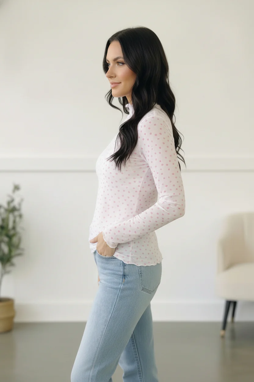 Sweetheart Whisper Mesh Top - Image 4