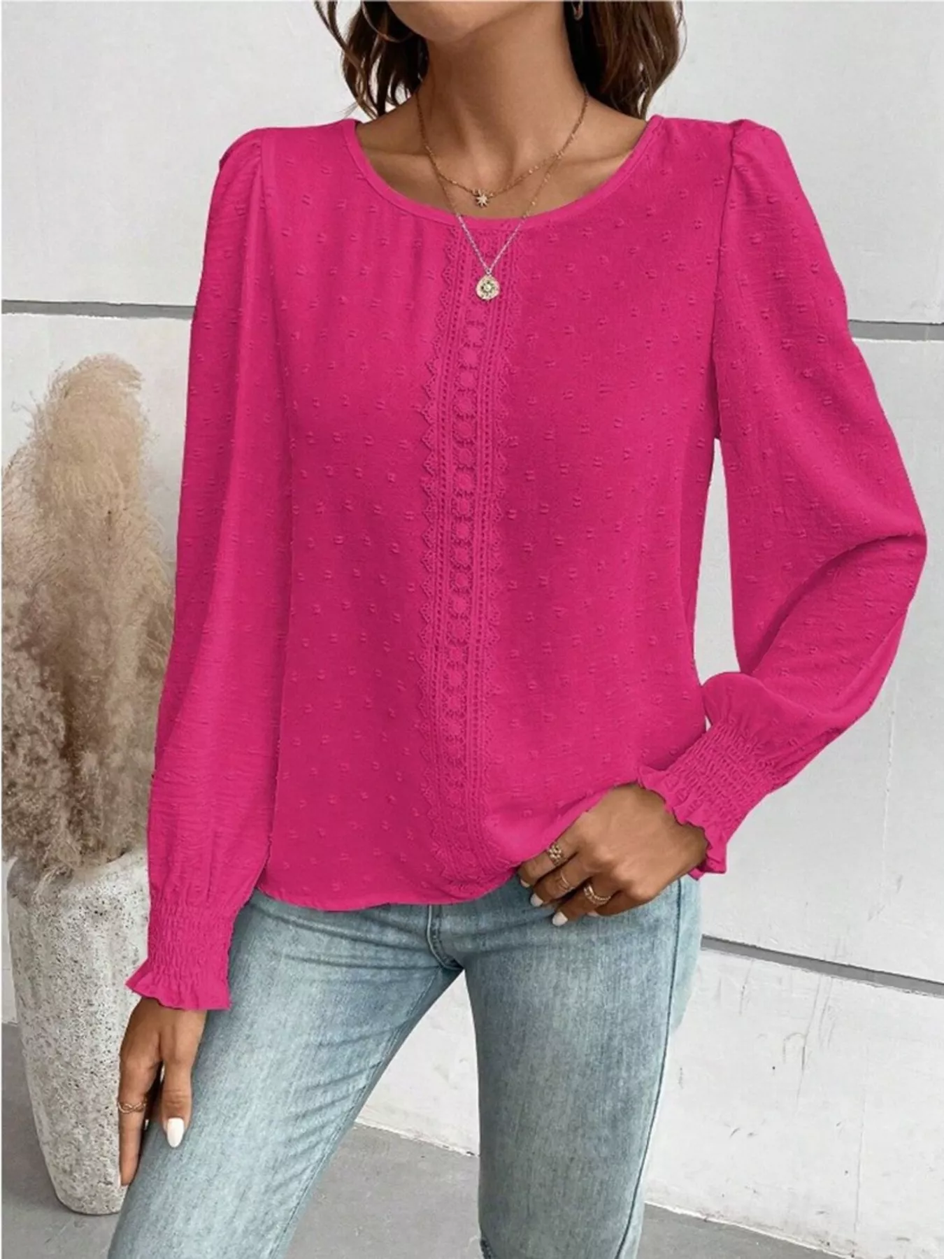 Swiss Dot Long Sleeve Blouse - Image 15