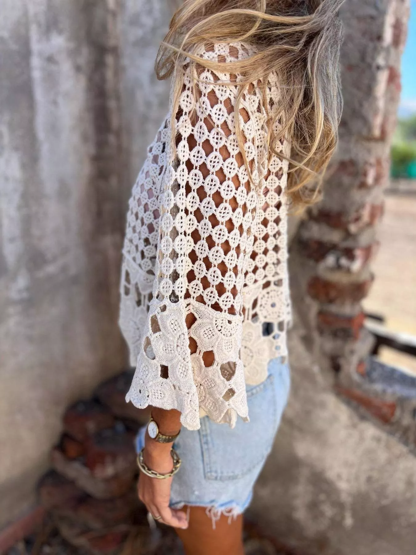 Tassel Crochet Knit Cover Up - Image 3
