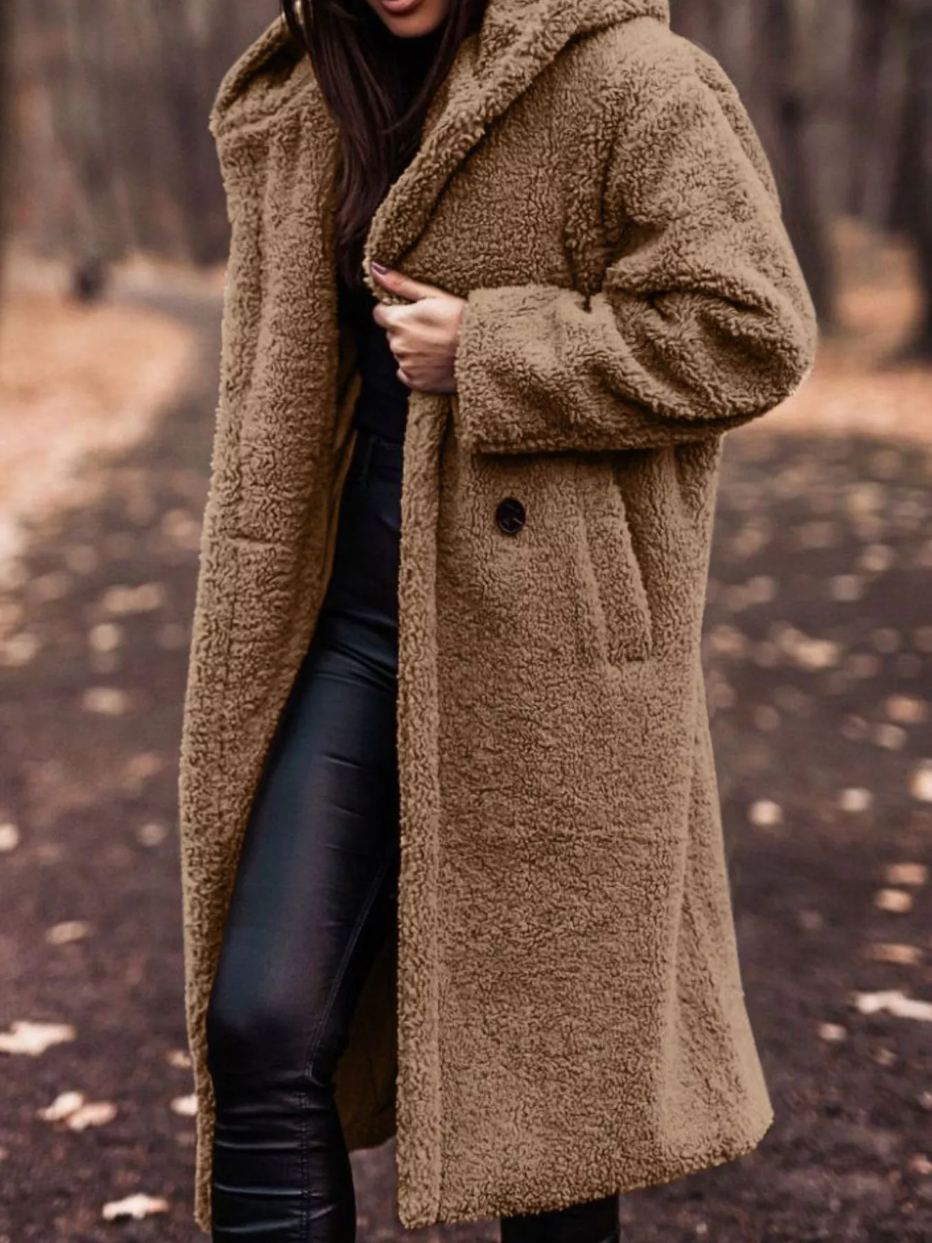 Teddy Bear Hooded Longline Outerwear - Image 10
