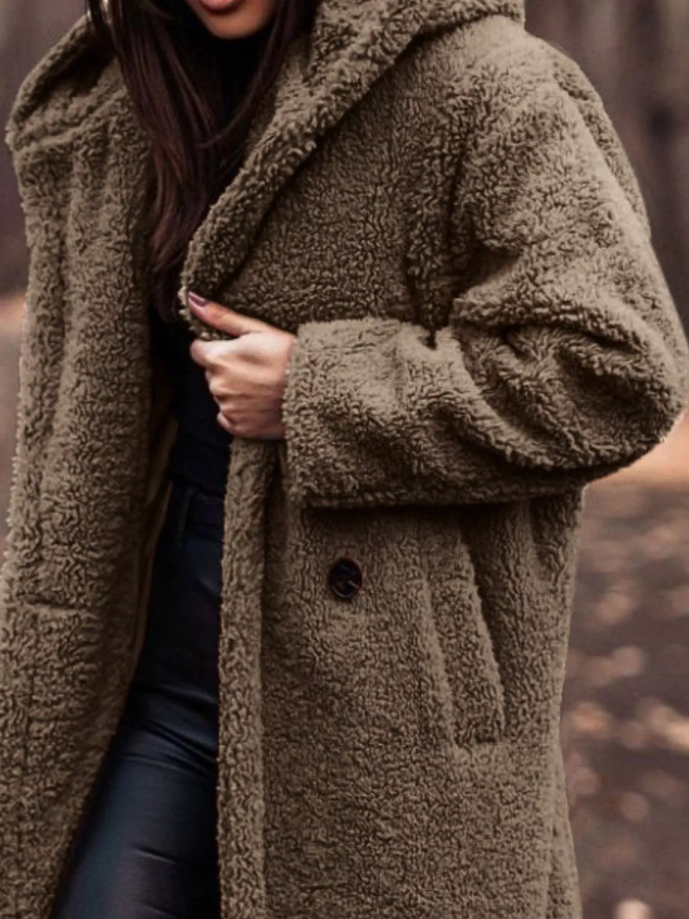 Teddy Bear Hooded Longline Outerwear - Image 29