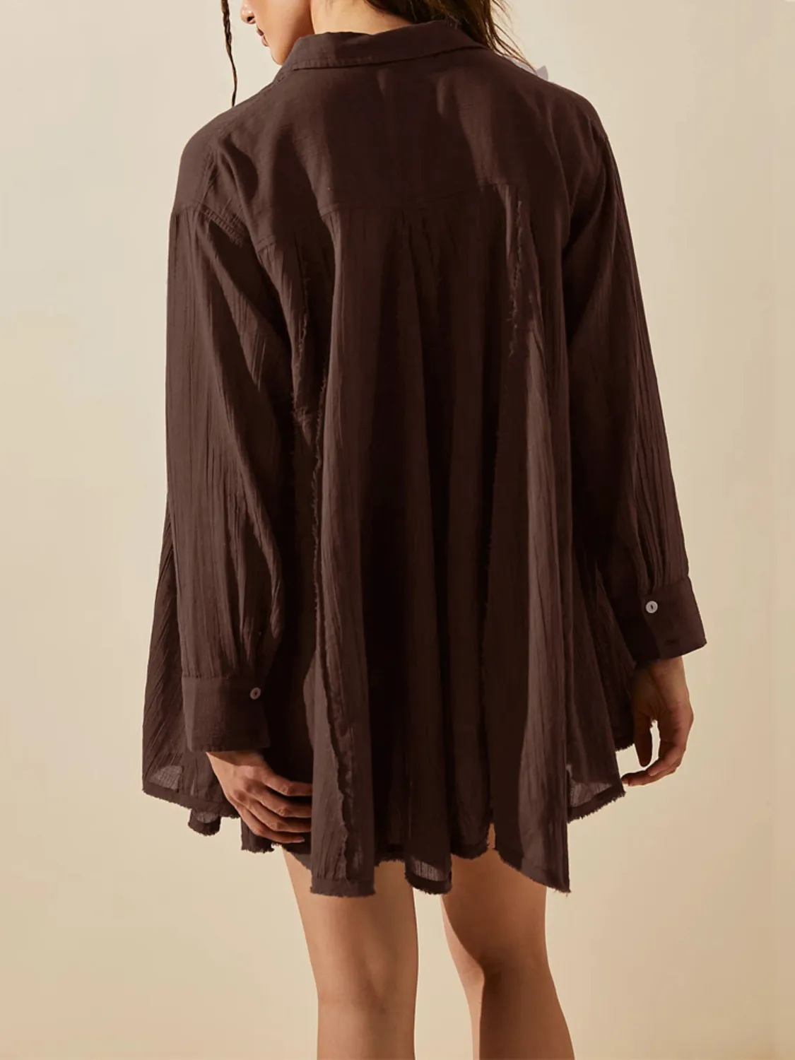 Textured Button-Down Shirt Dress - Image 10