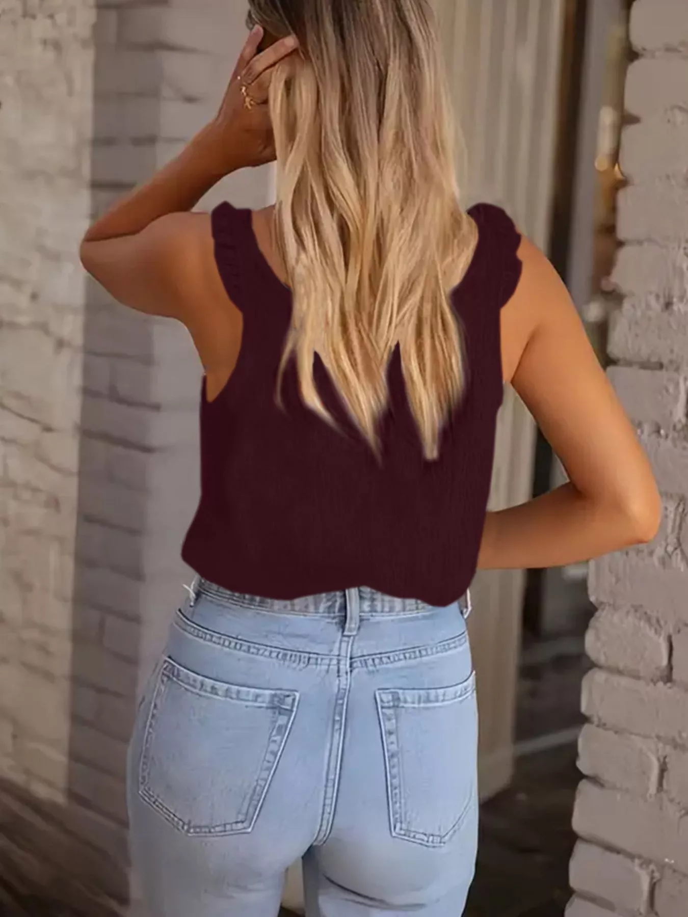 Textured Button-Up Tank - Image 8