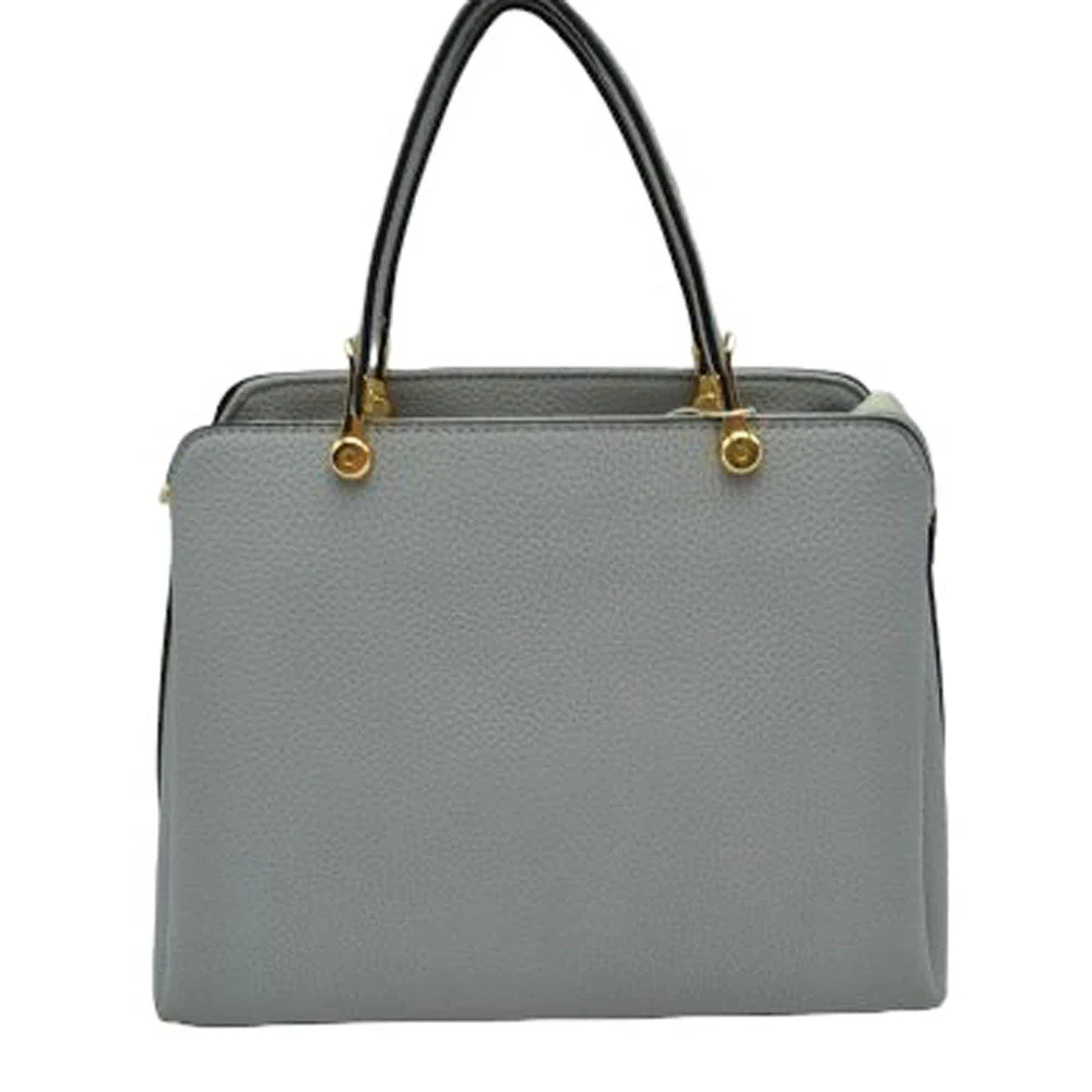 Textured Faux Leather Top Handle Tote Bag - Image 14