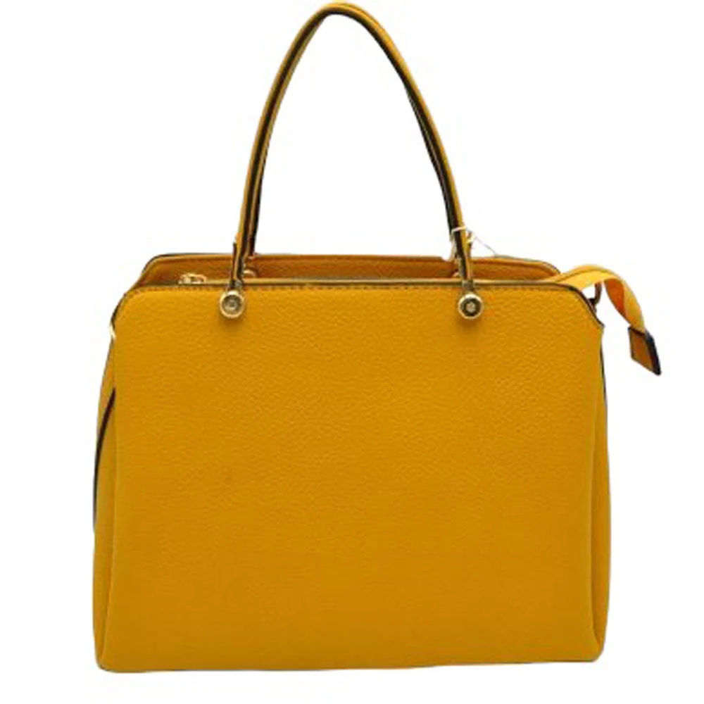 Textured Faux Leather Top Handle Tote Bag - Image 15