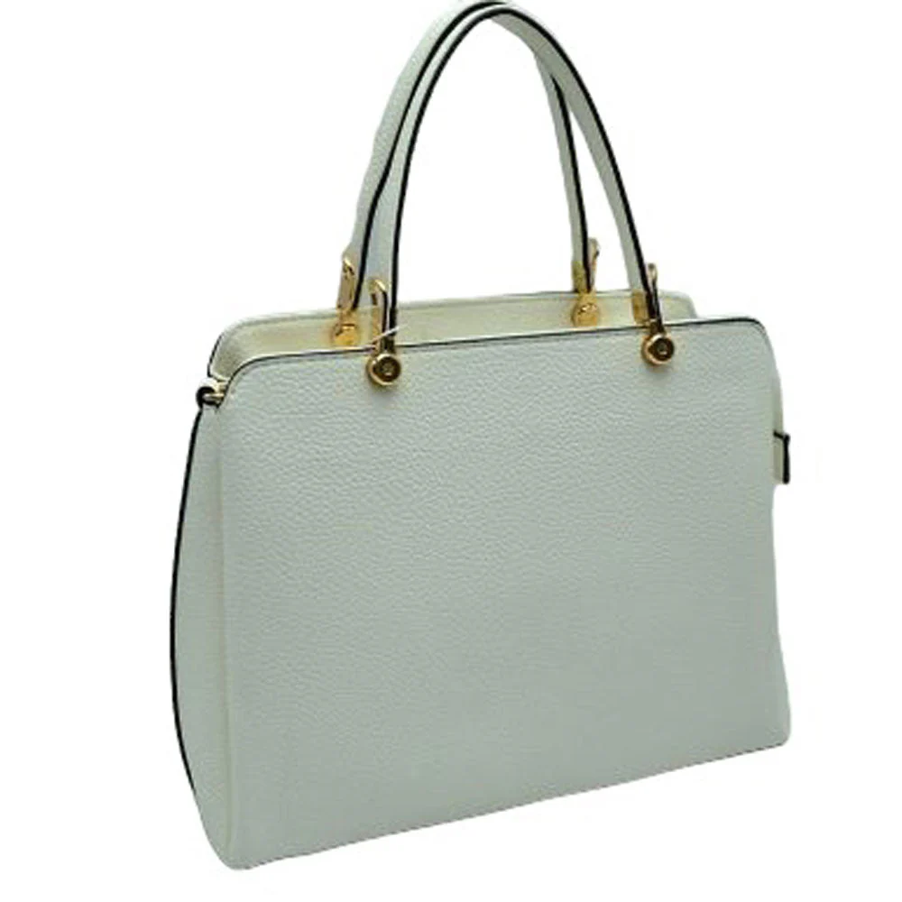 Textured Faux Leather Top Handle Tote Bag - Image 21