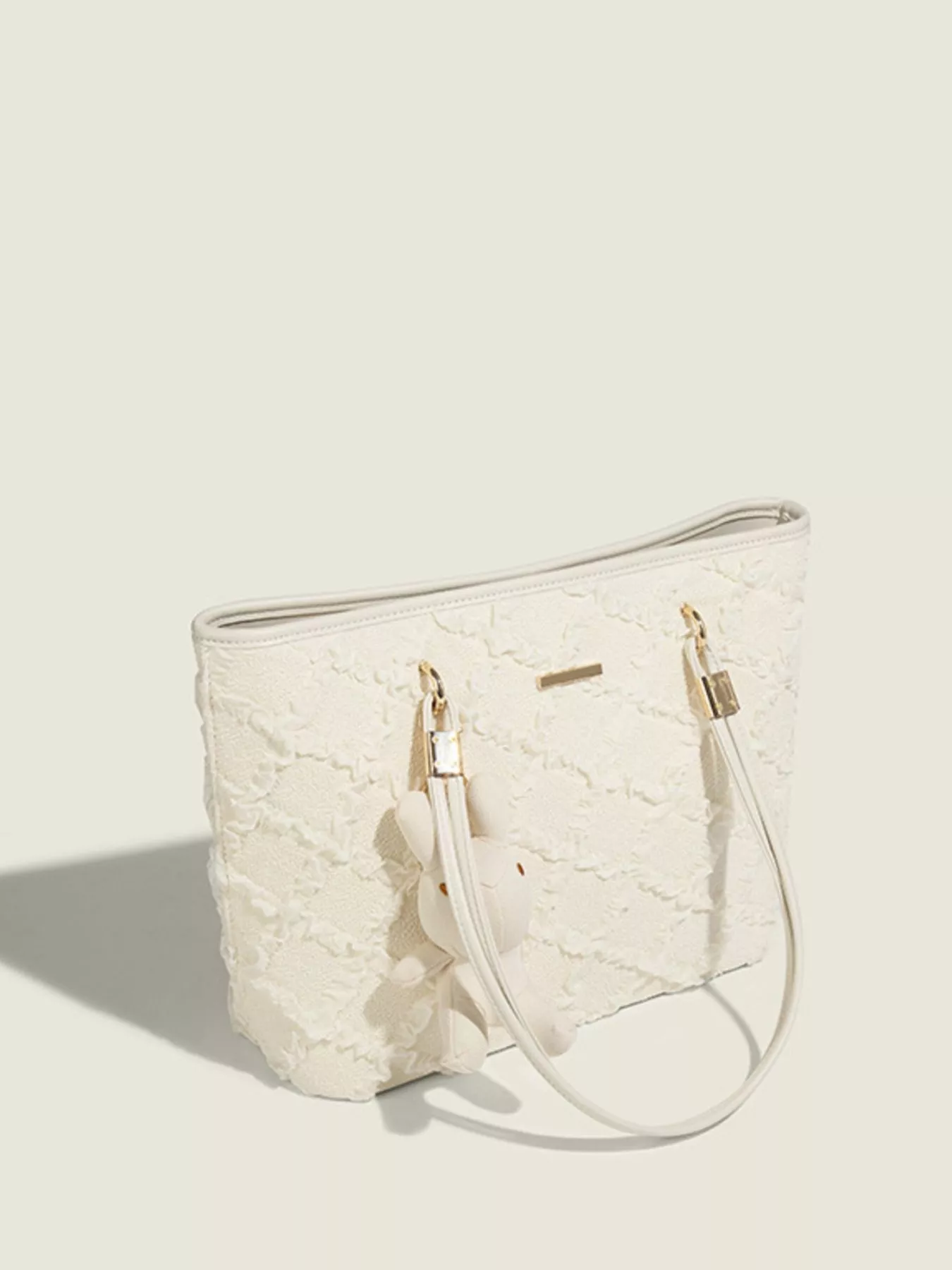 Textured Tote Shoulder Bag - Image 5
