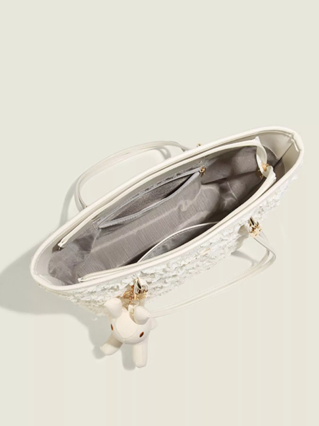 Textured Tote Shoulder Bag - Image 6