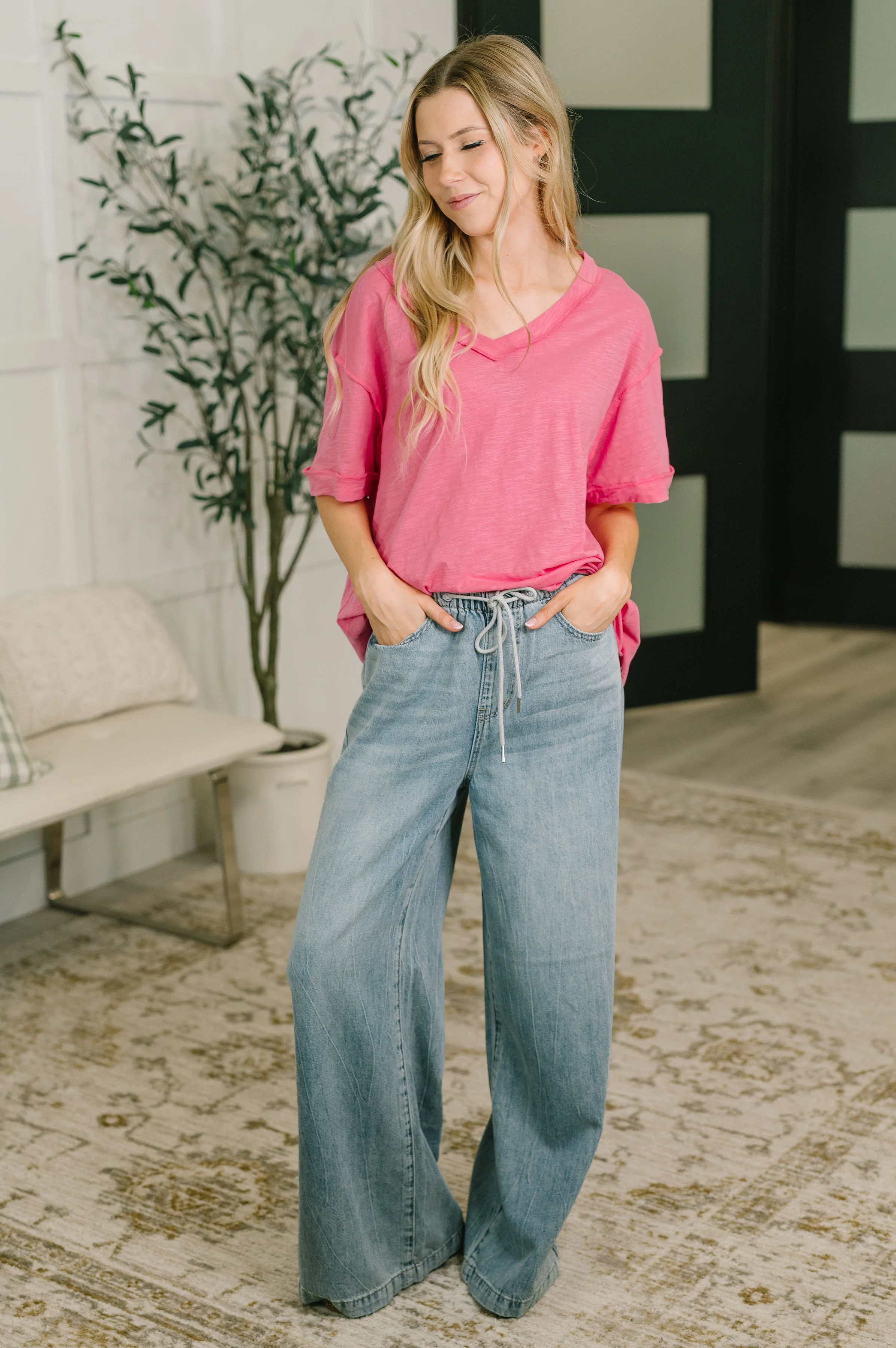 Thanks To You Relaxed Tee in Pink - Image 3