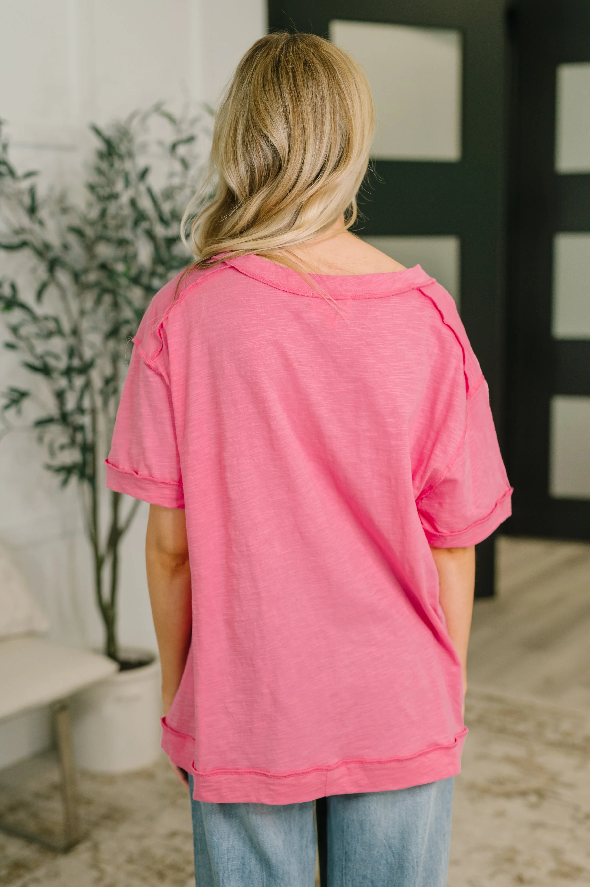 Thanks To You Relaxed Tee in Pink - Image 5