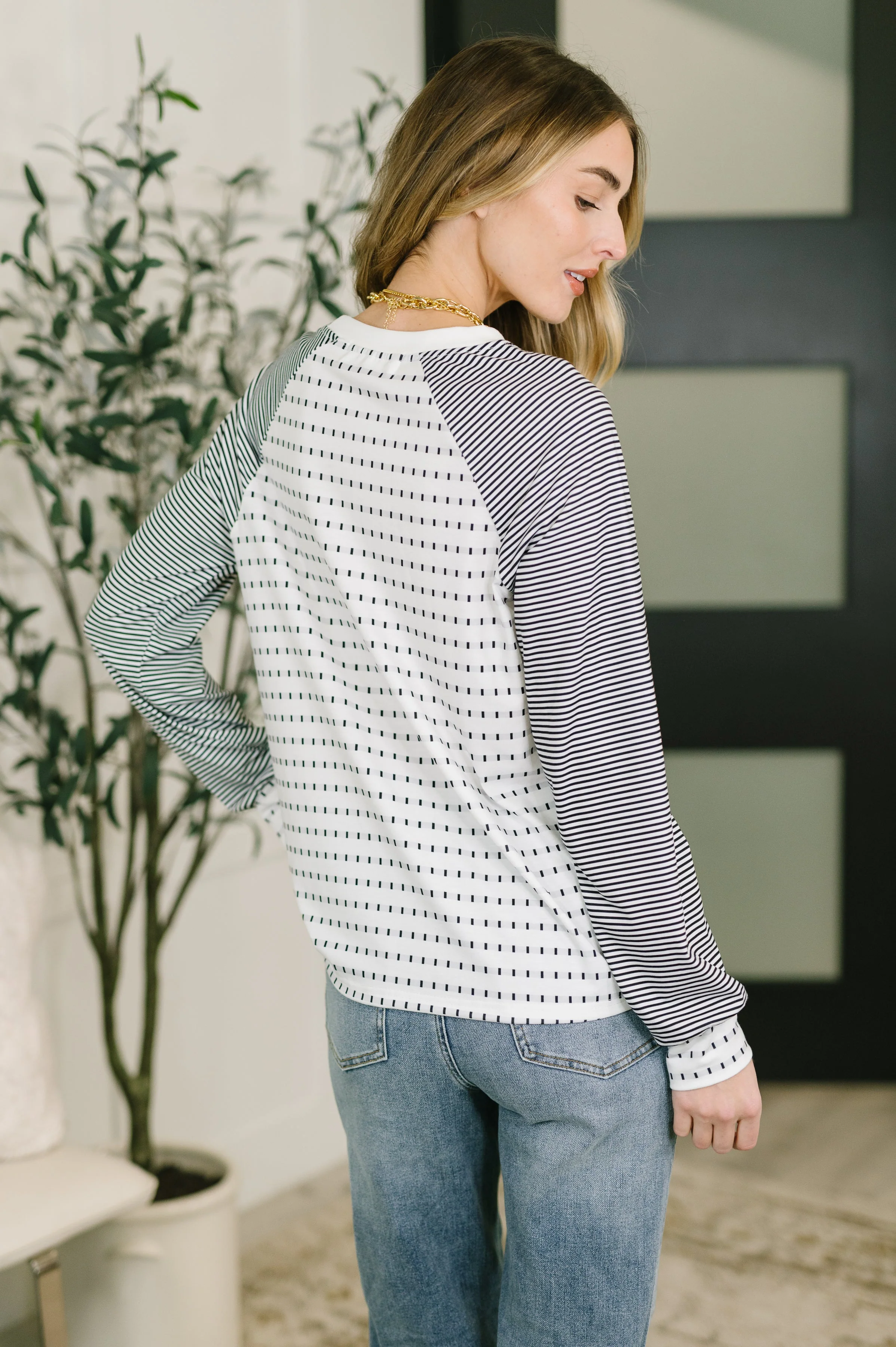 That's What I Like Raglan Patchwork Long Sleeve Top - Image 5