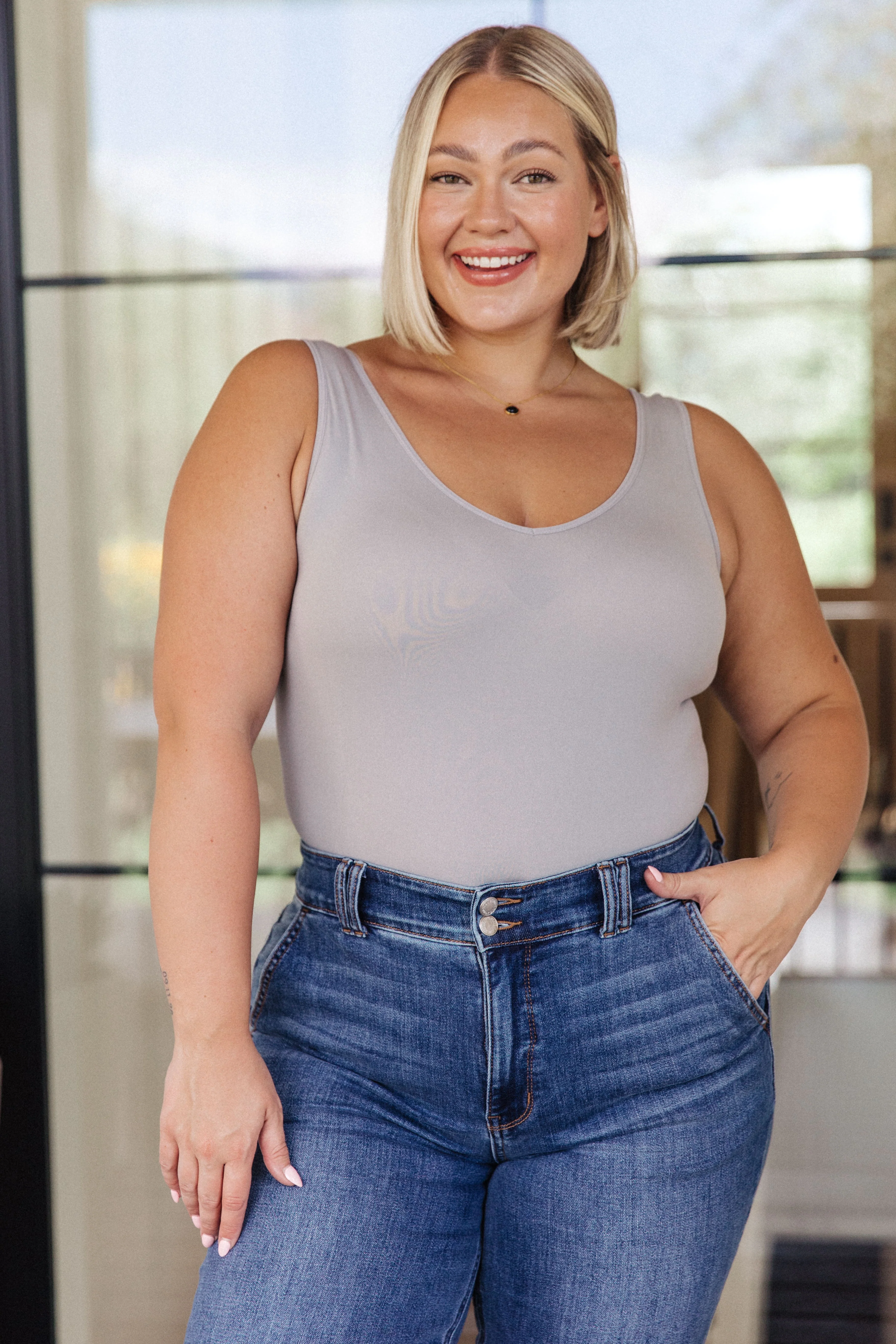 The Basics Bodysuit in Grey - Image 2