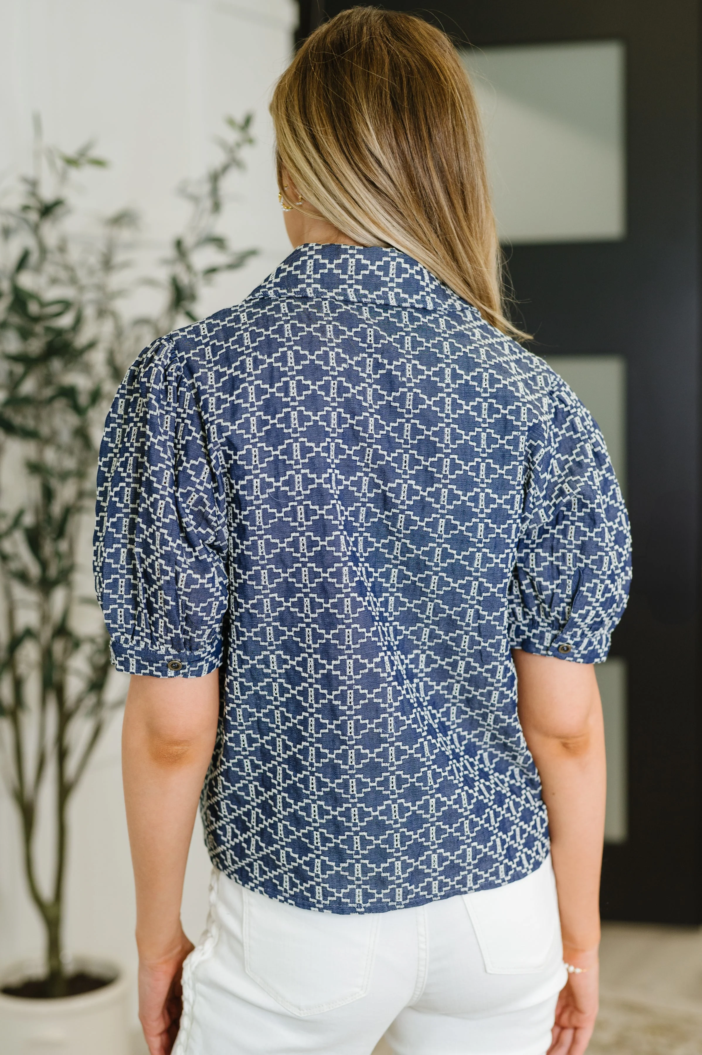 The Darling Detail Collared Blouse in Denim - Image 5