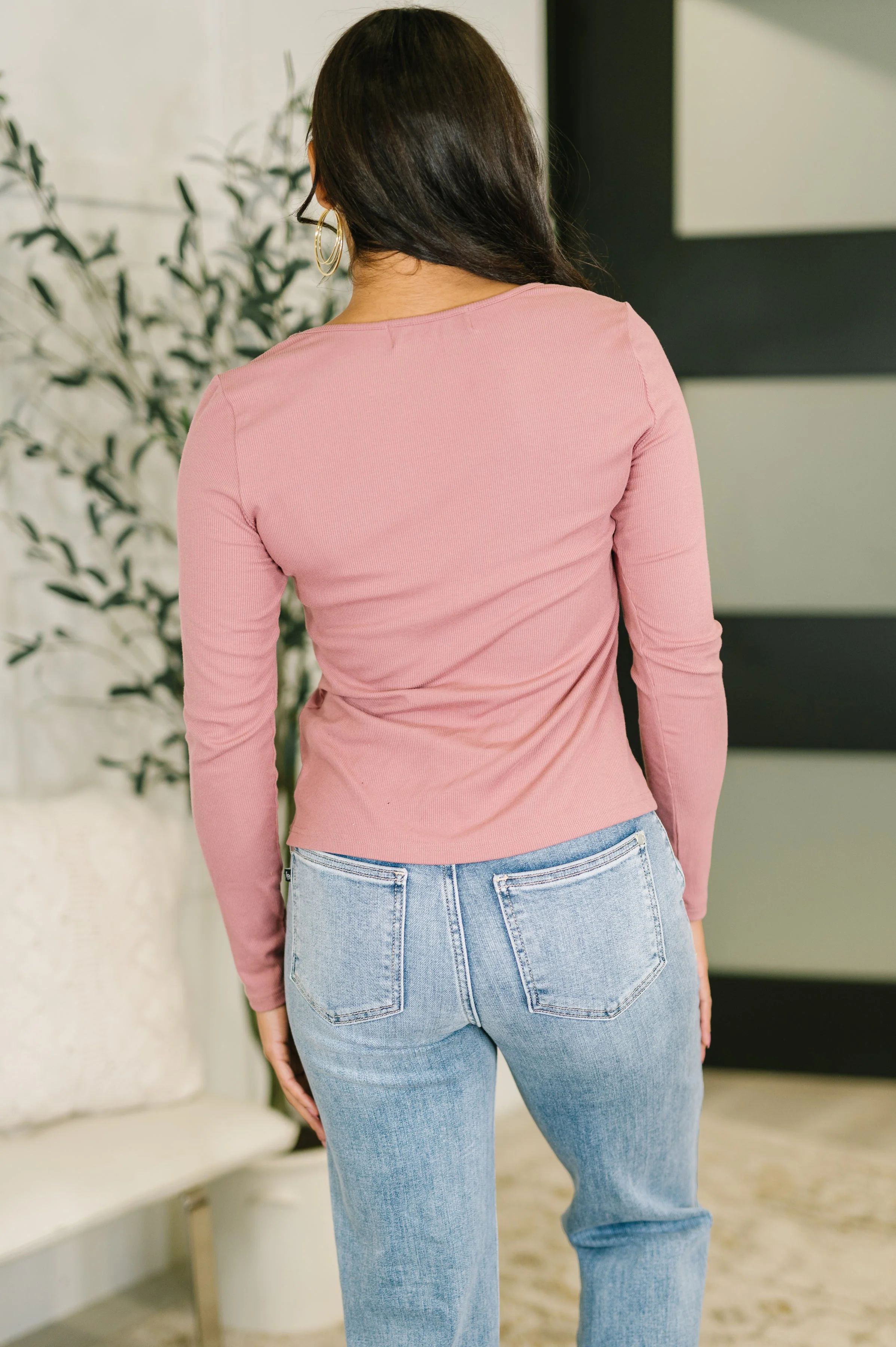 The Girls are Back in Town Long Sleeve Top in Rose - Image 5