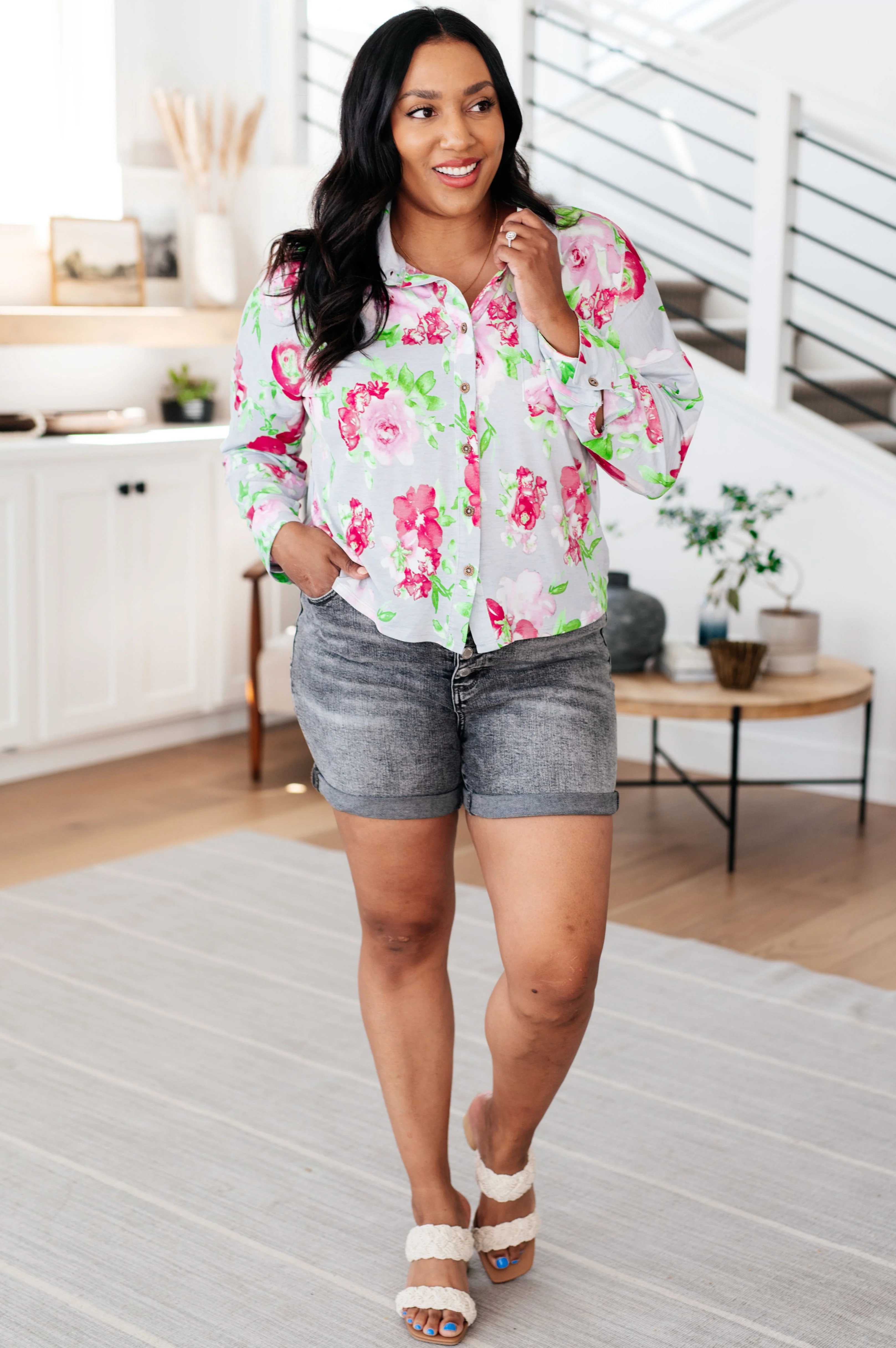 Thinking On It Open Back Floral Top - Image 22