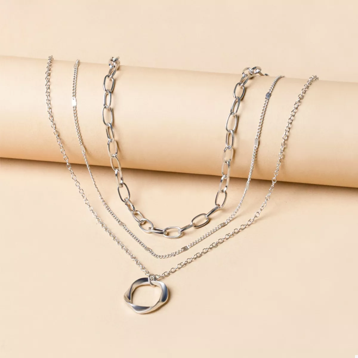 Three Layered Pendant Necklace - Image 6