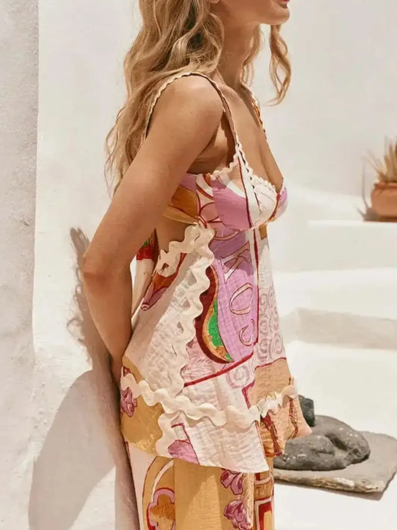 Tie Back Printed Cami and Pants Set - Image 3