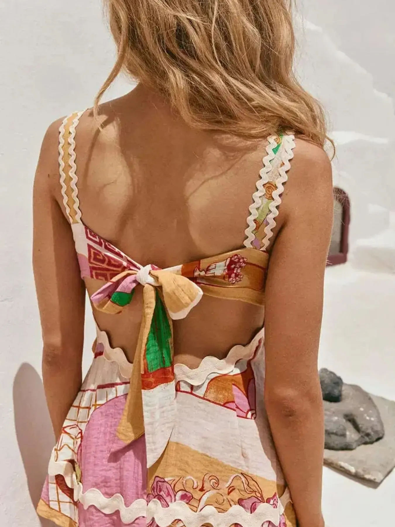 Tie Back Printed Cami and Pants Set - Image 5