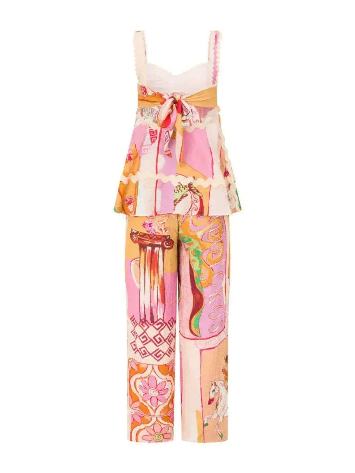 Tie Back Printed Cami and Pants Set - Image 8