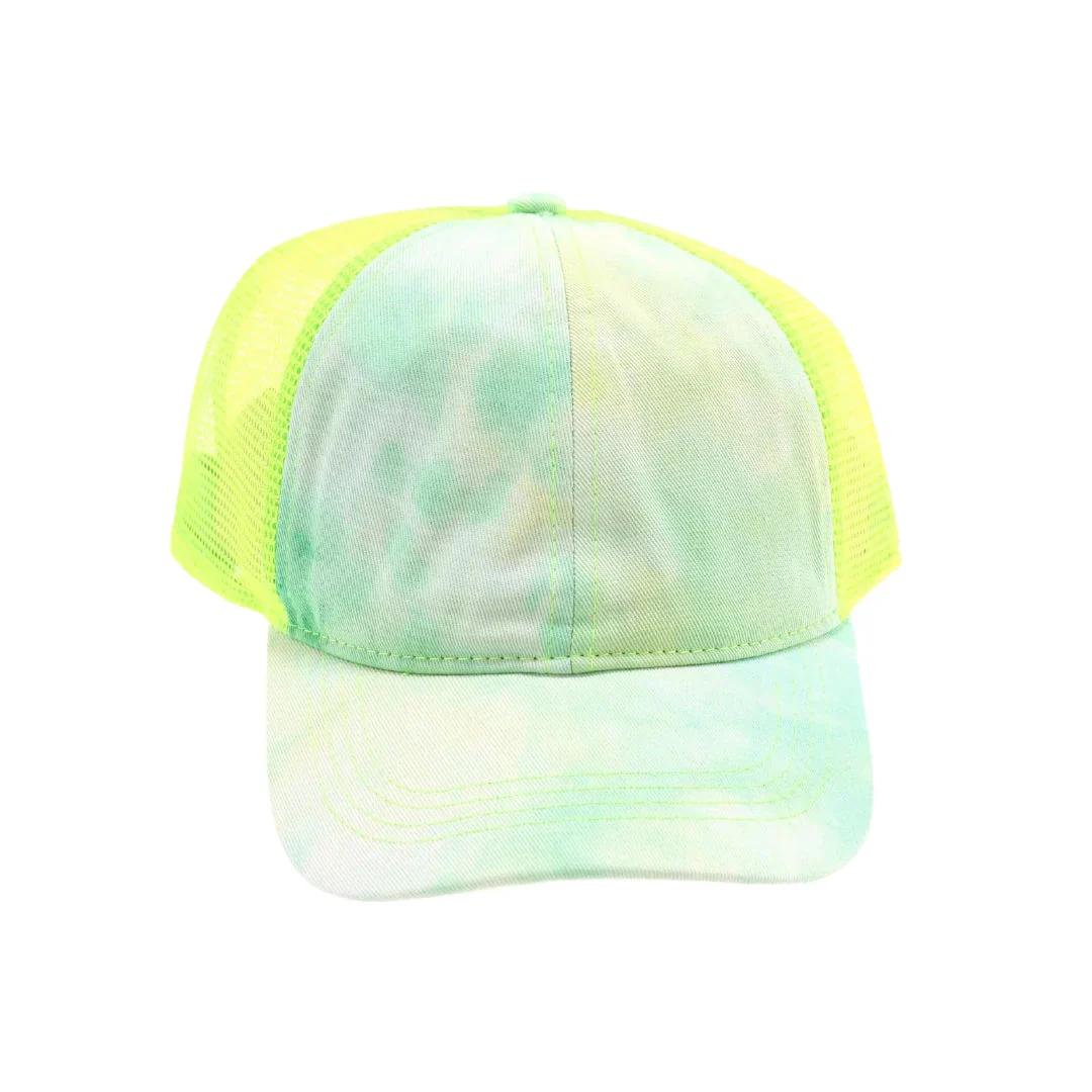Tie Dye High Ponytail Mesh Back C.C Ball Cap - Image 4