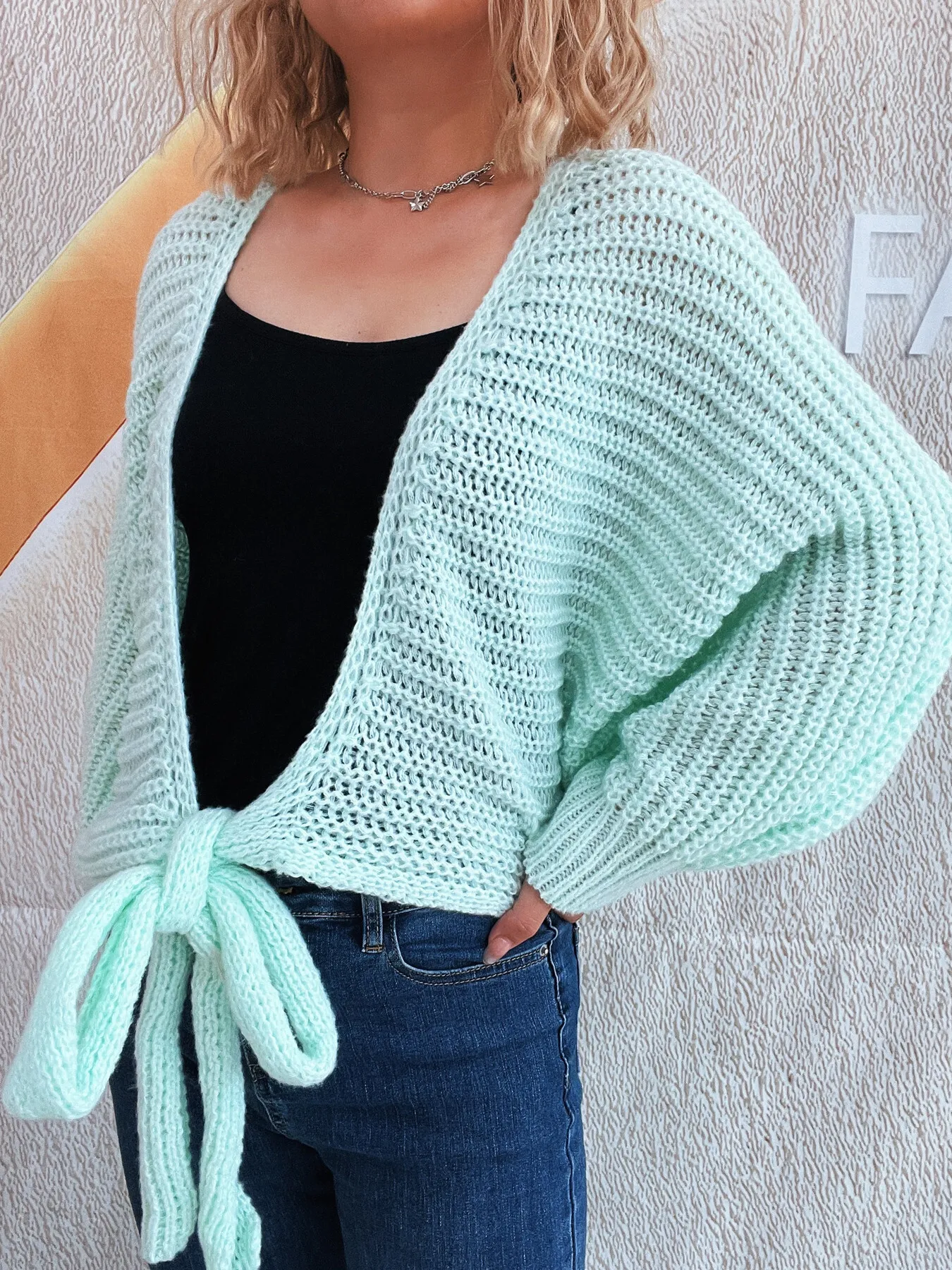 Tie Front Long Sleeve Cardigan - Image 14