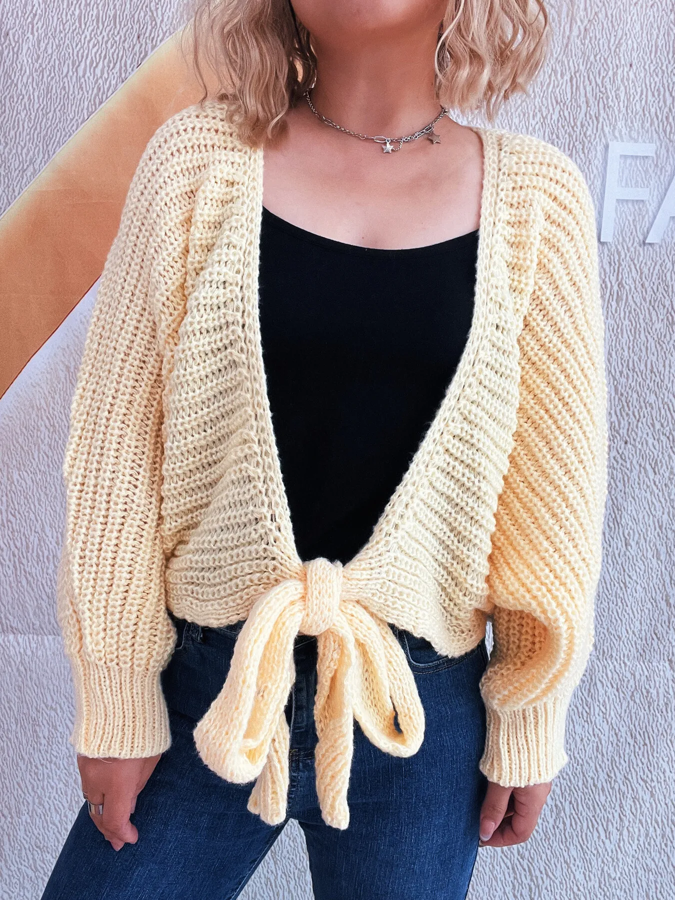 Tie Front Long Sleeve Cardigan - Image 19