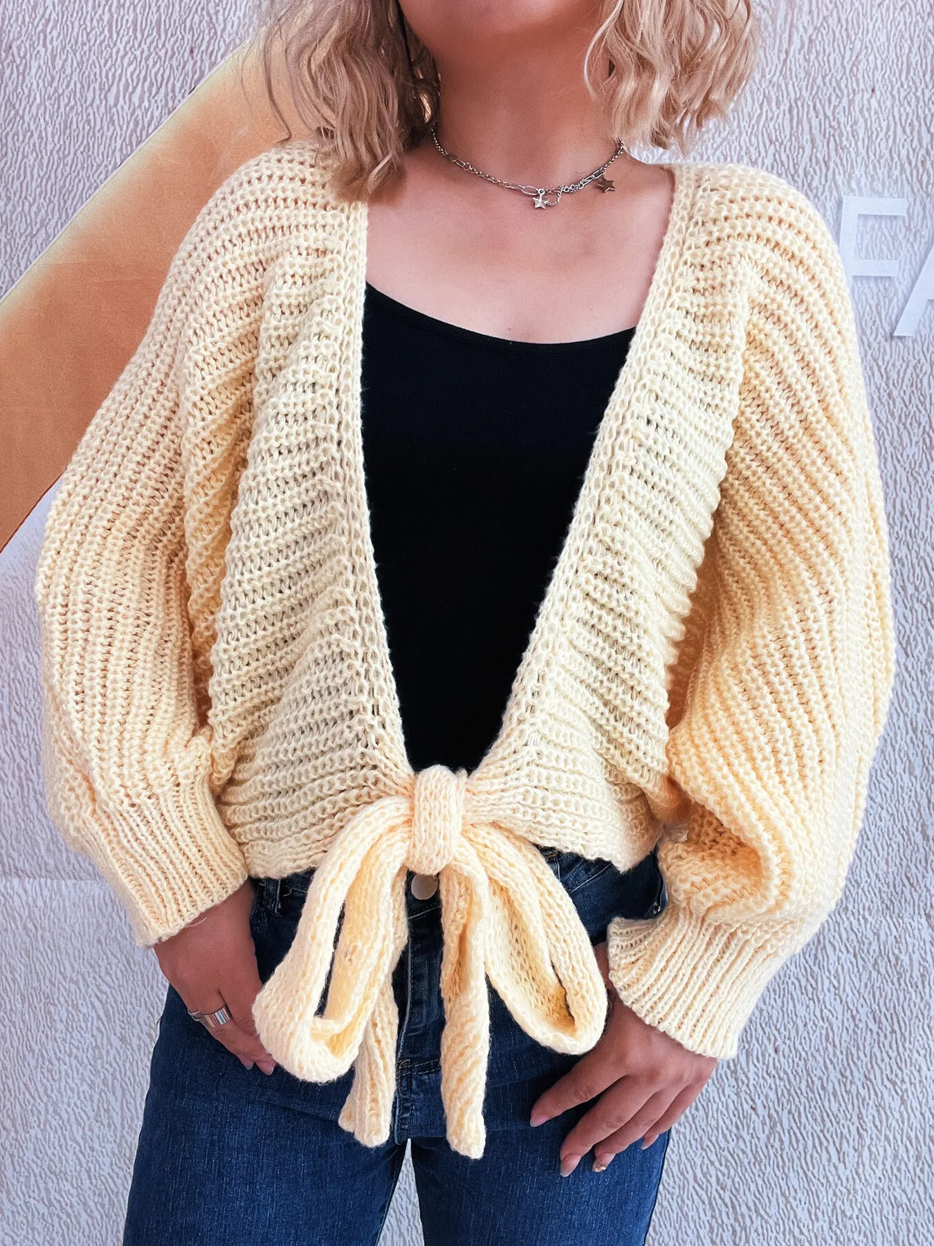 Tie Front Long Sleeve Cardigan - Image 20