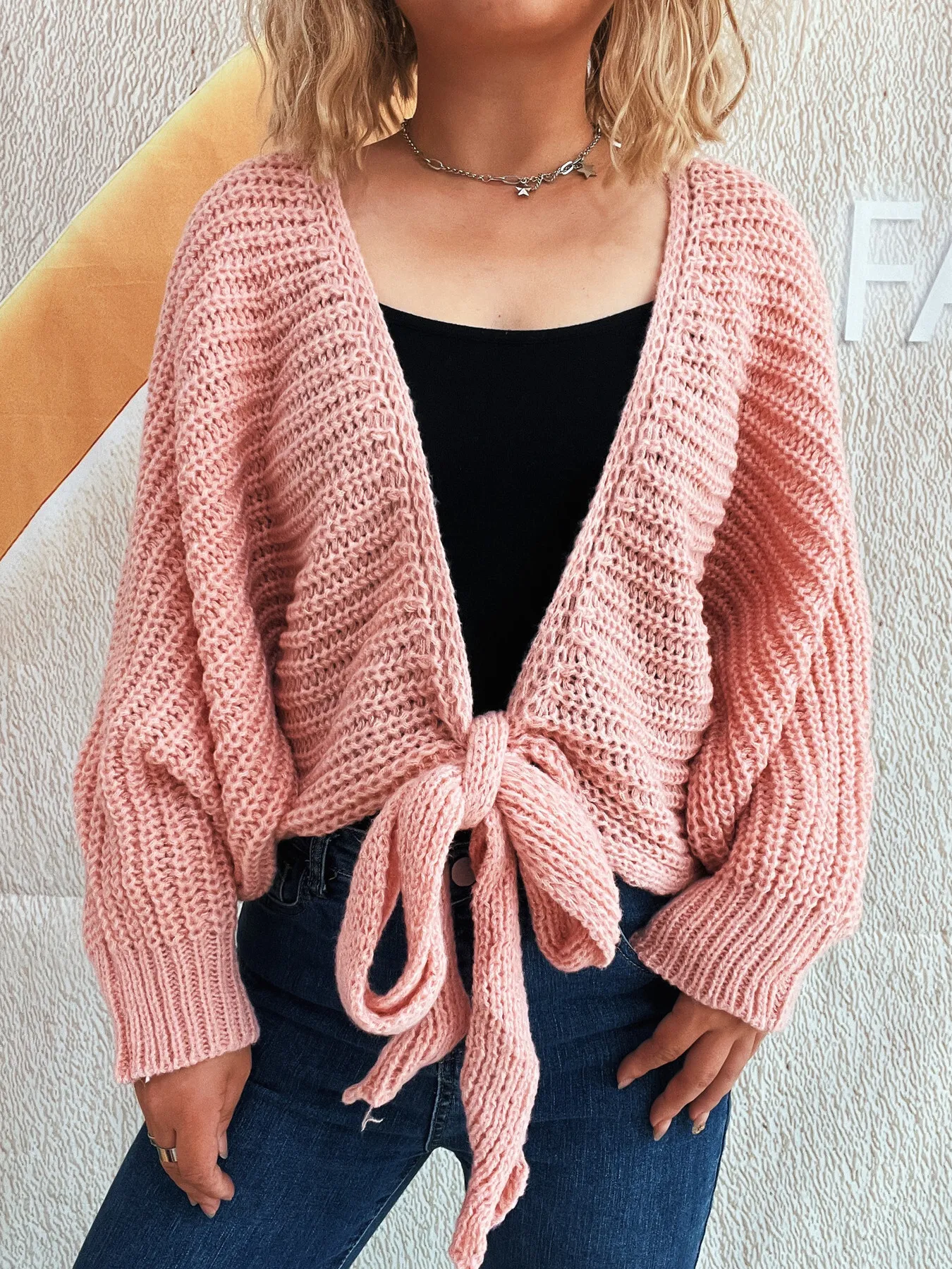 Tie Front Long Sleeve Cardigan - Image 6