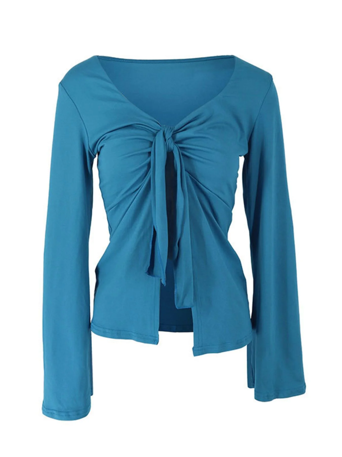 Tie-Front Long Sleeve T-Shirt - Image 12