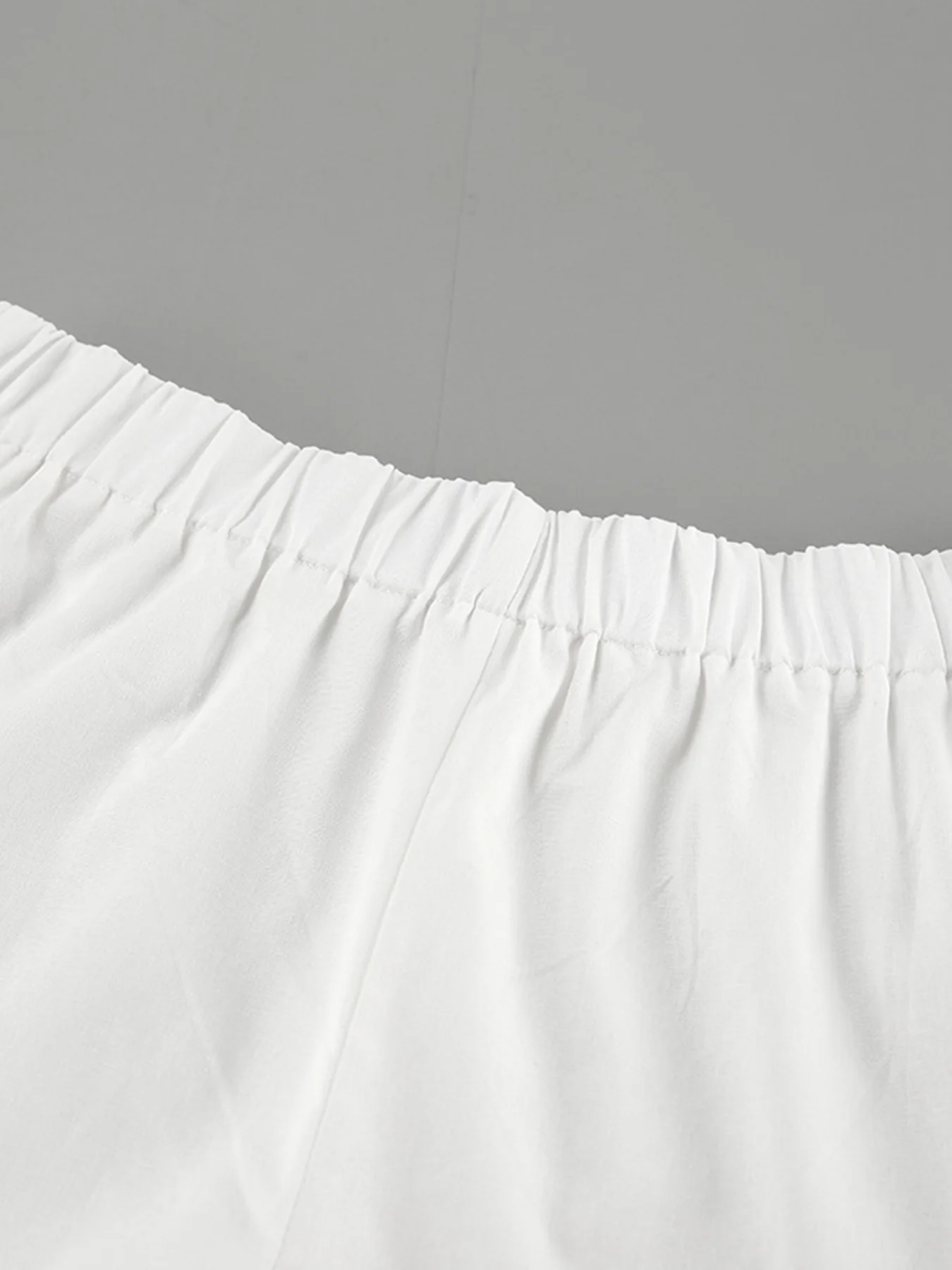 Tie Neck Balloon Sleeve Blouse and Shorts Set - Image 11