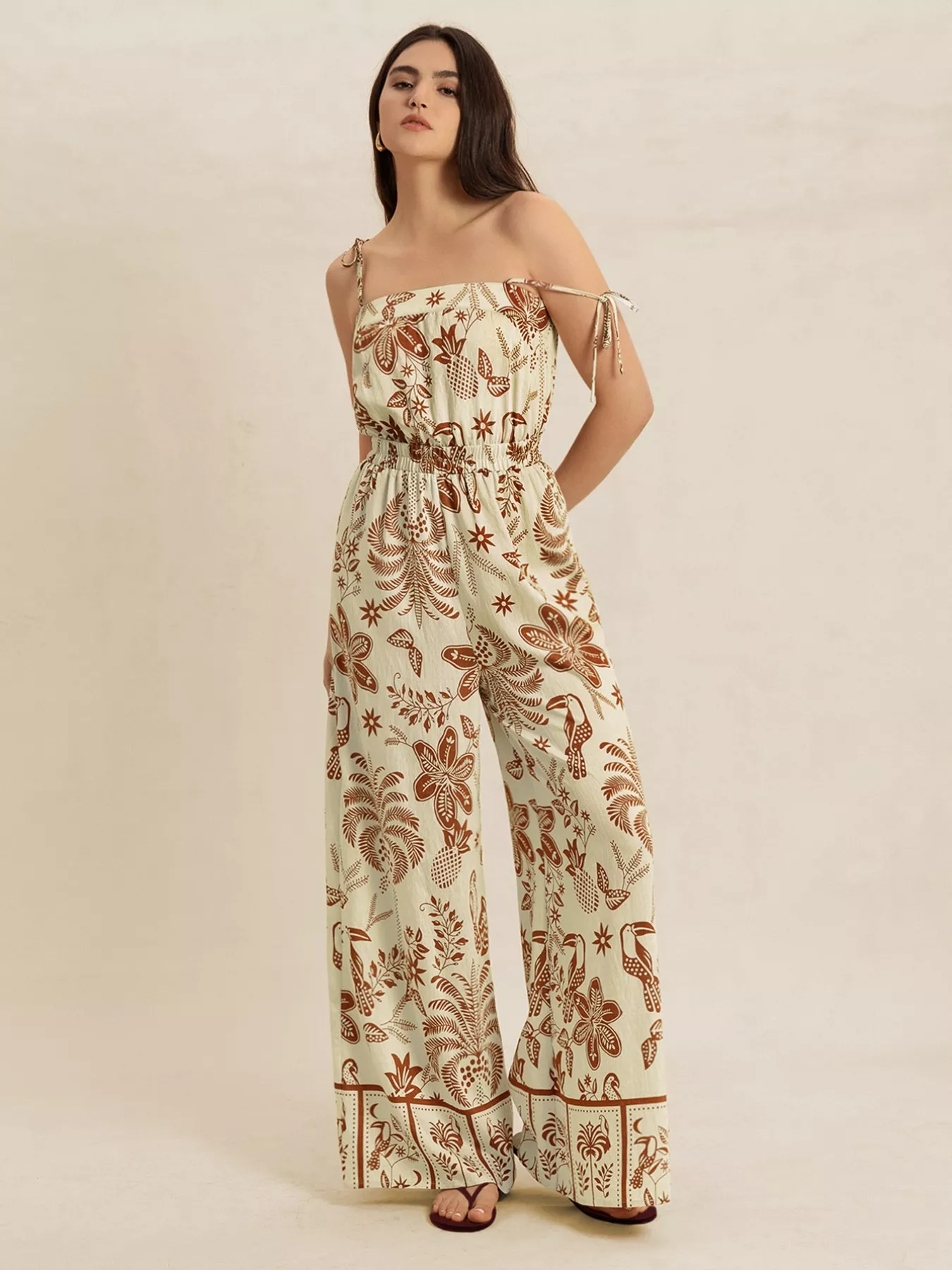 Tie Strap Wide Leg Jumpsuit - Image 3