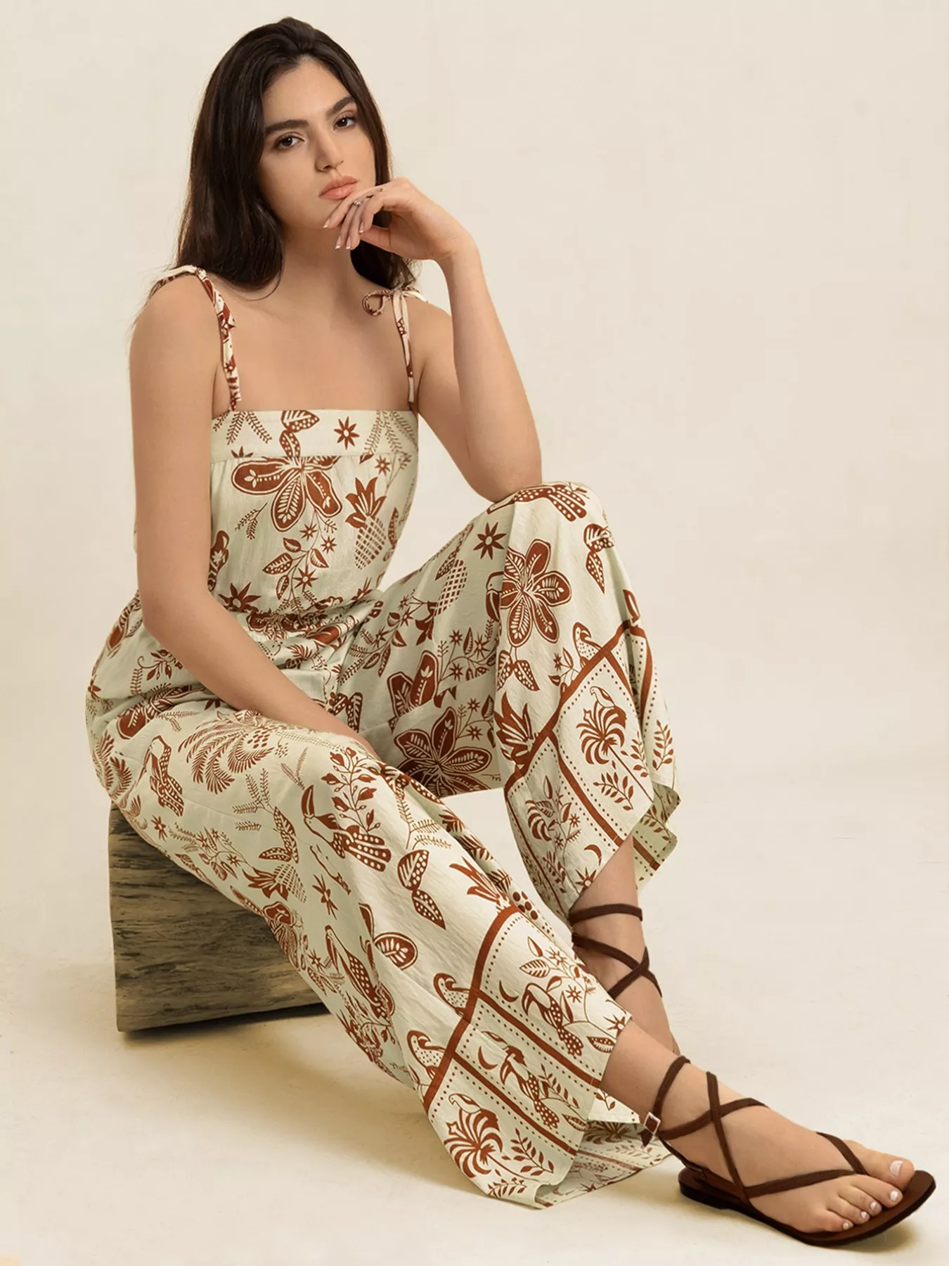 Tie Strap Wide Leg Jumpsuit - Image 8