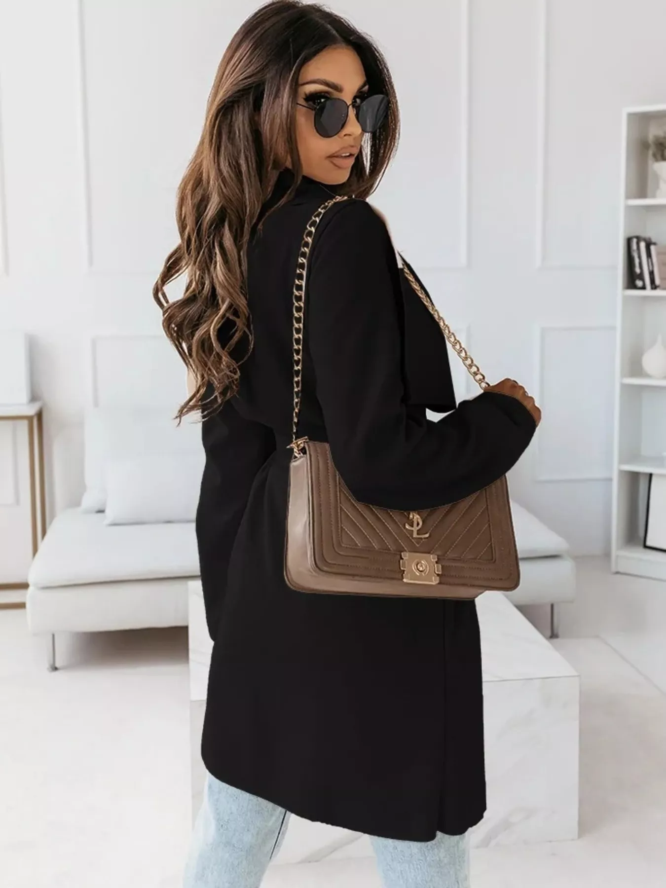 Tie Waist Long Sleeve Outerwear - Image 12