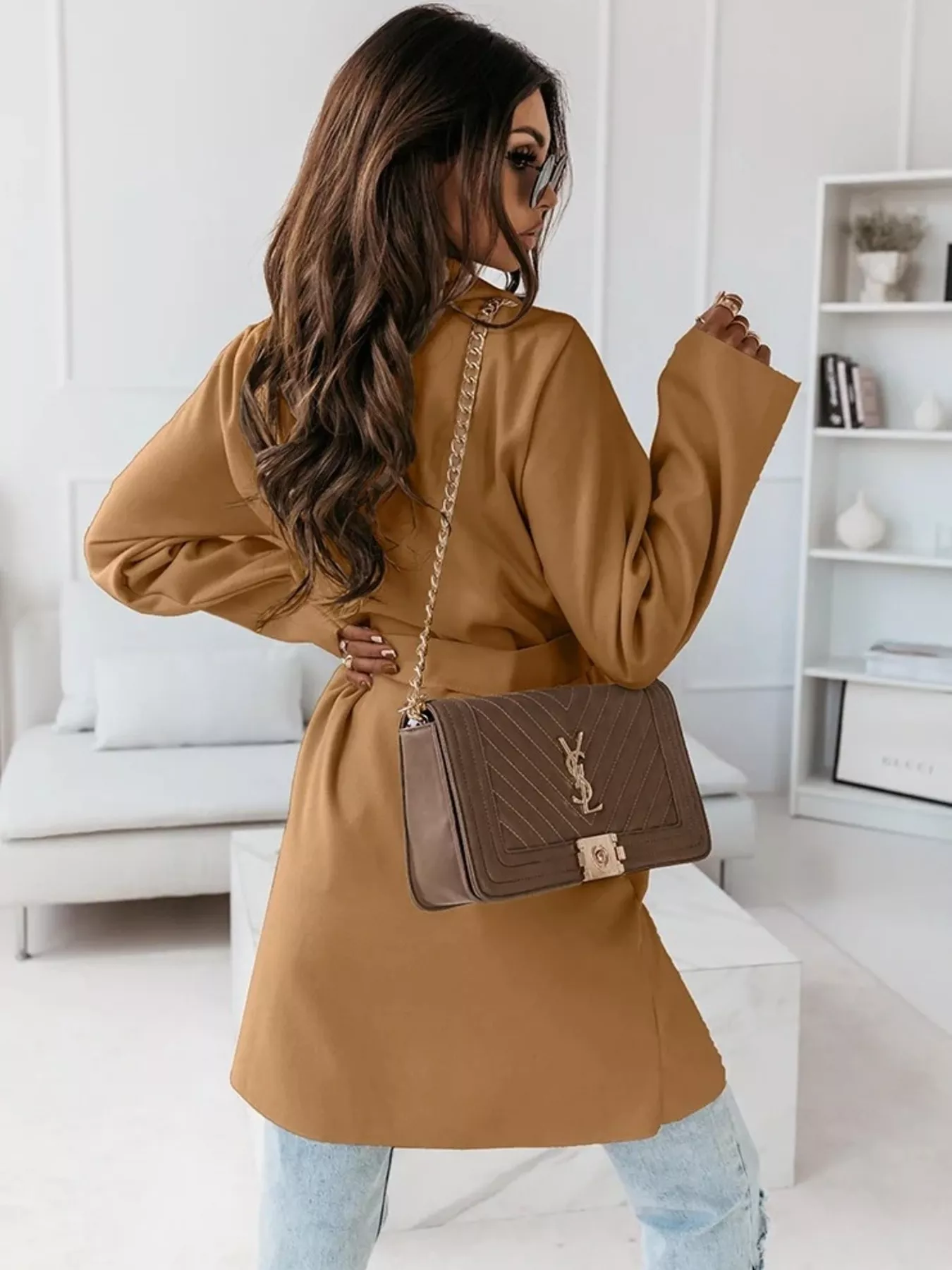 Tie Waist Long Sleeve Outerwear - Image 2