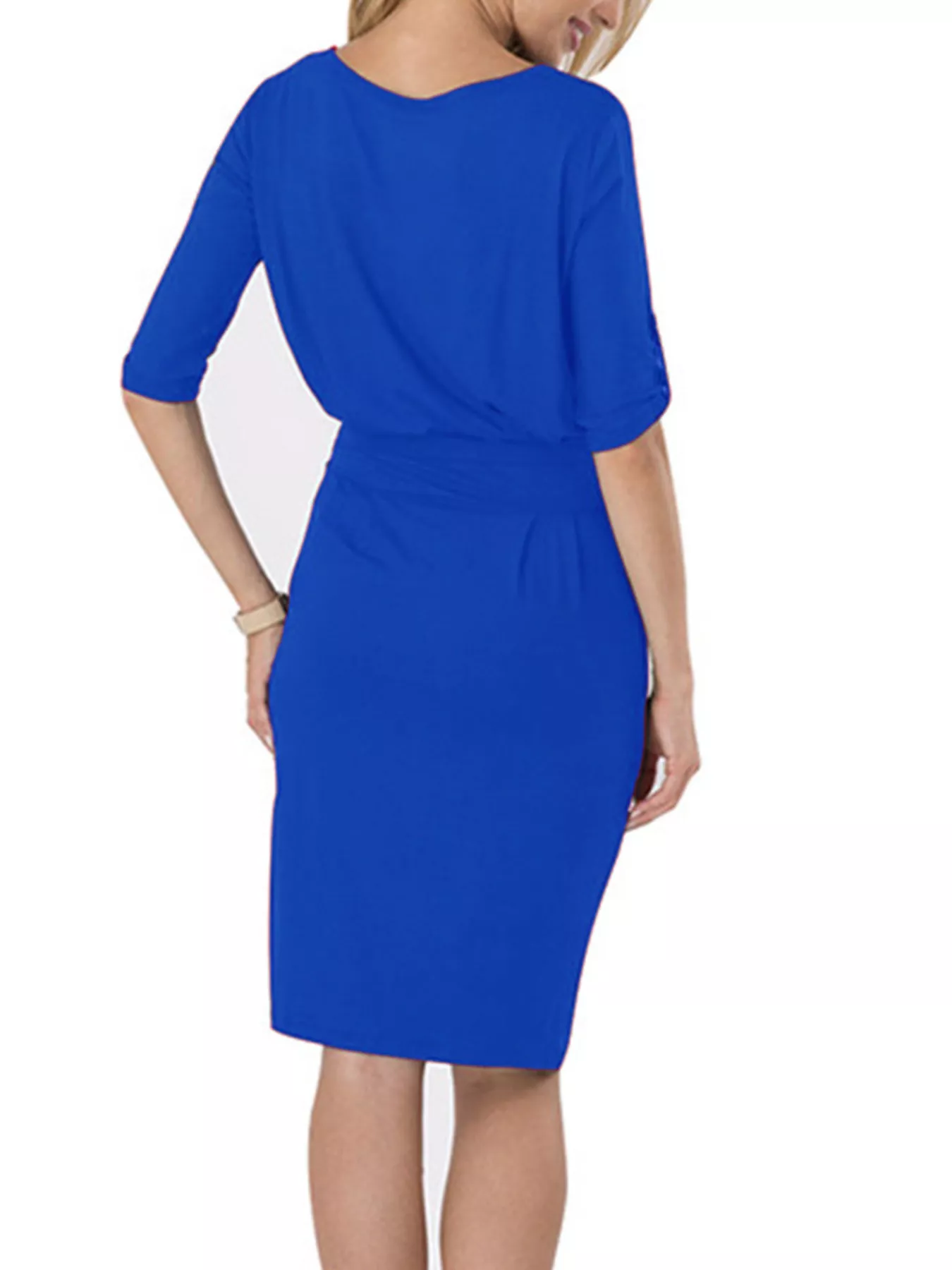 Tie-Waist Round Neck Dress - Image 2