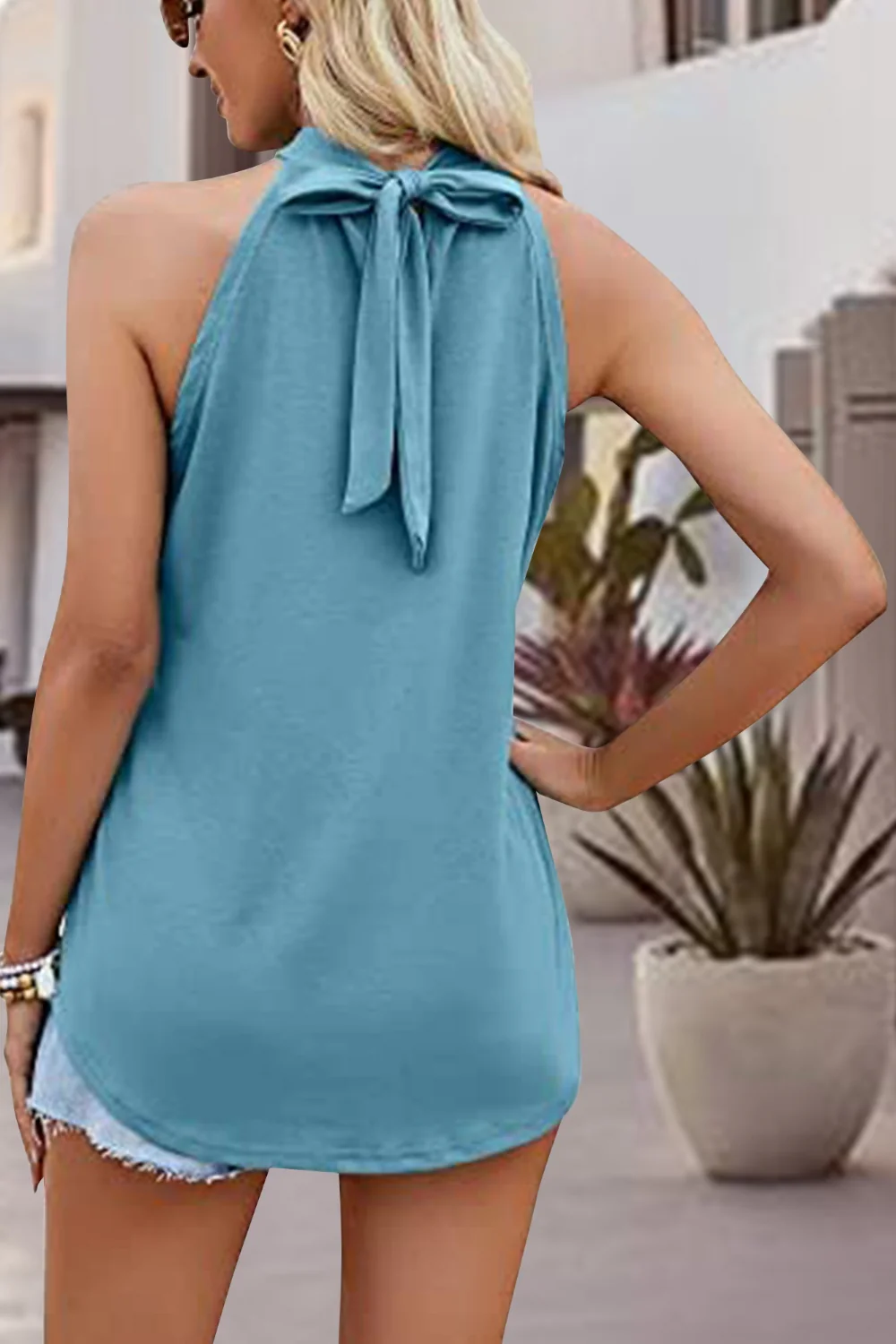 Tied Cutout Grecian Neck Tank - Image 24
