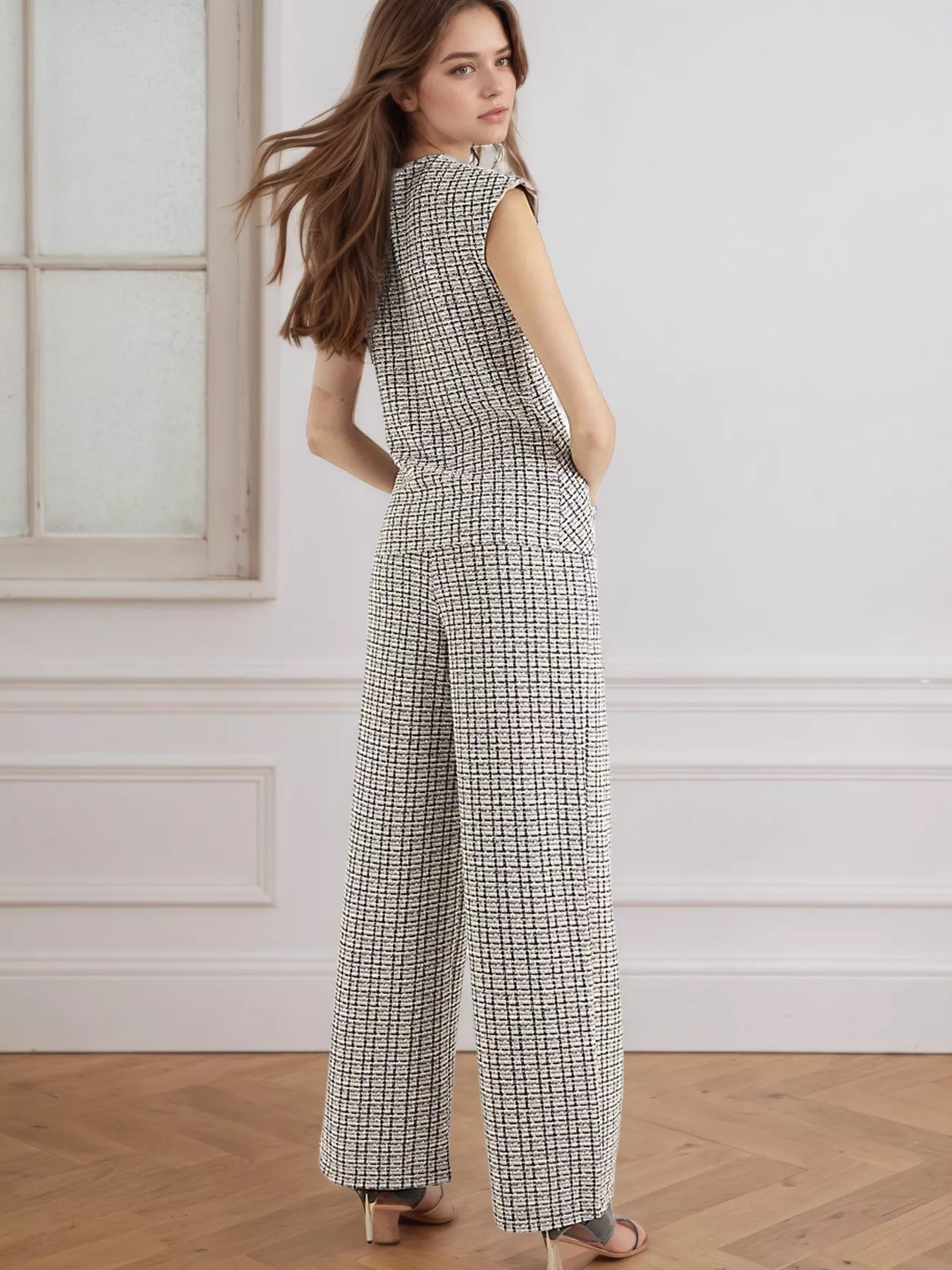 Tied Round Neck Top and Pants Set - Image 5