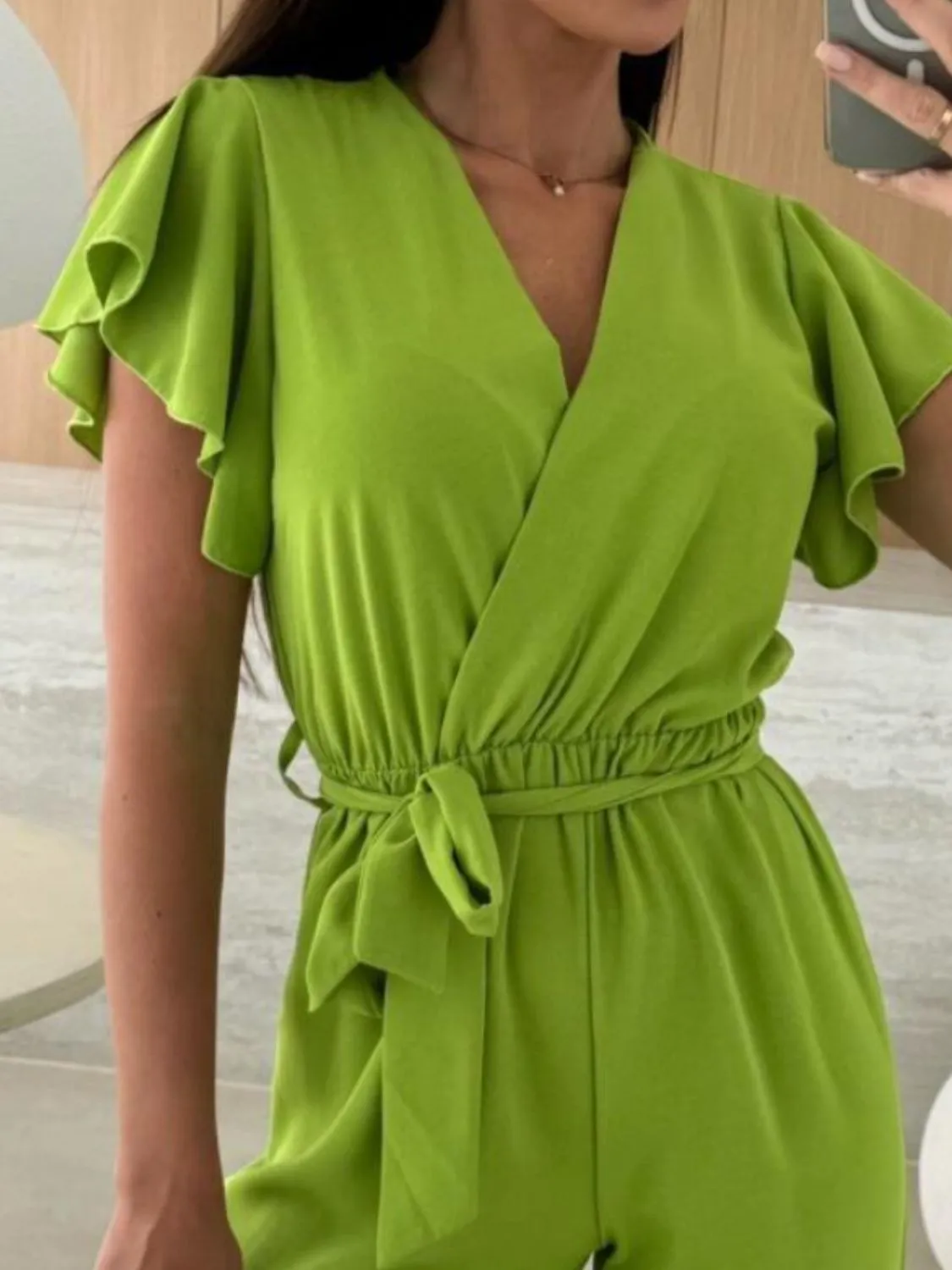 Tied Ruffled Wide Leg Jumpsuit - Image 13