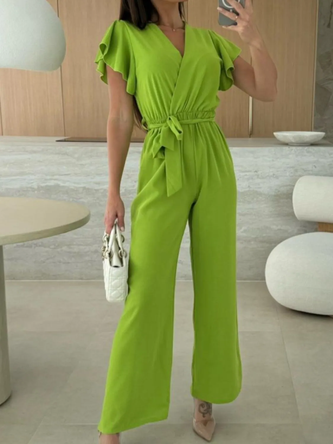 Tied Ruffled Wide Leg Jumpsuit - Image 15