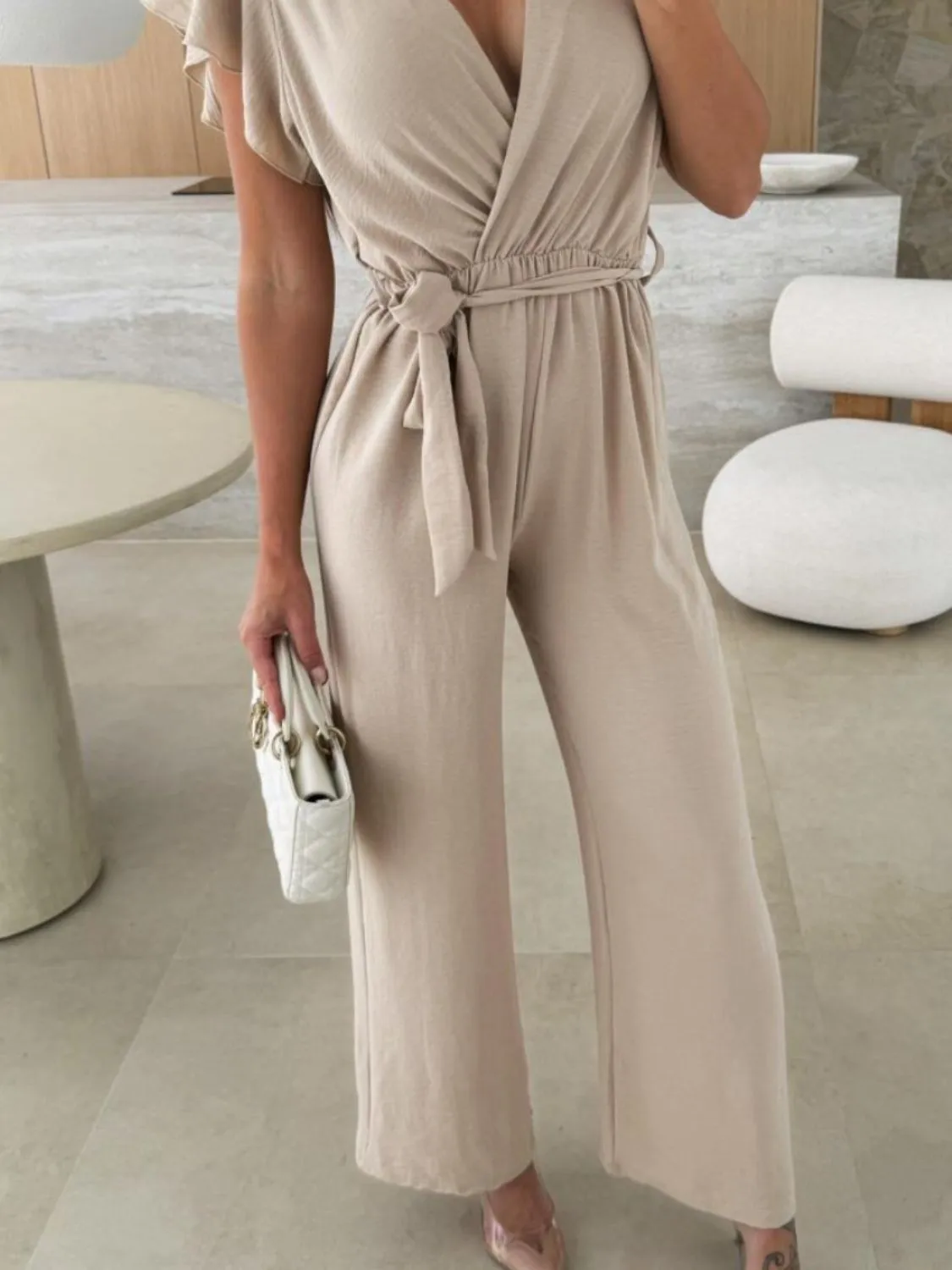 Tied Ruffled Wide Leg Jumpsuit - Image 9