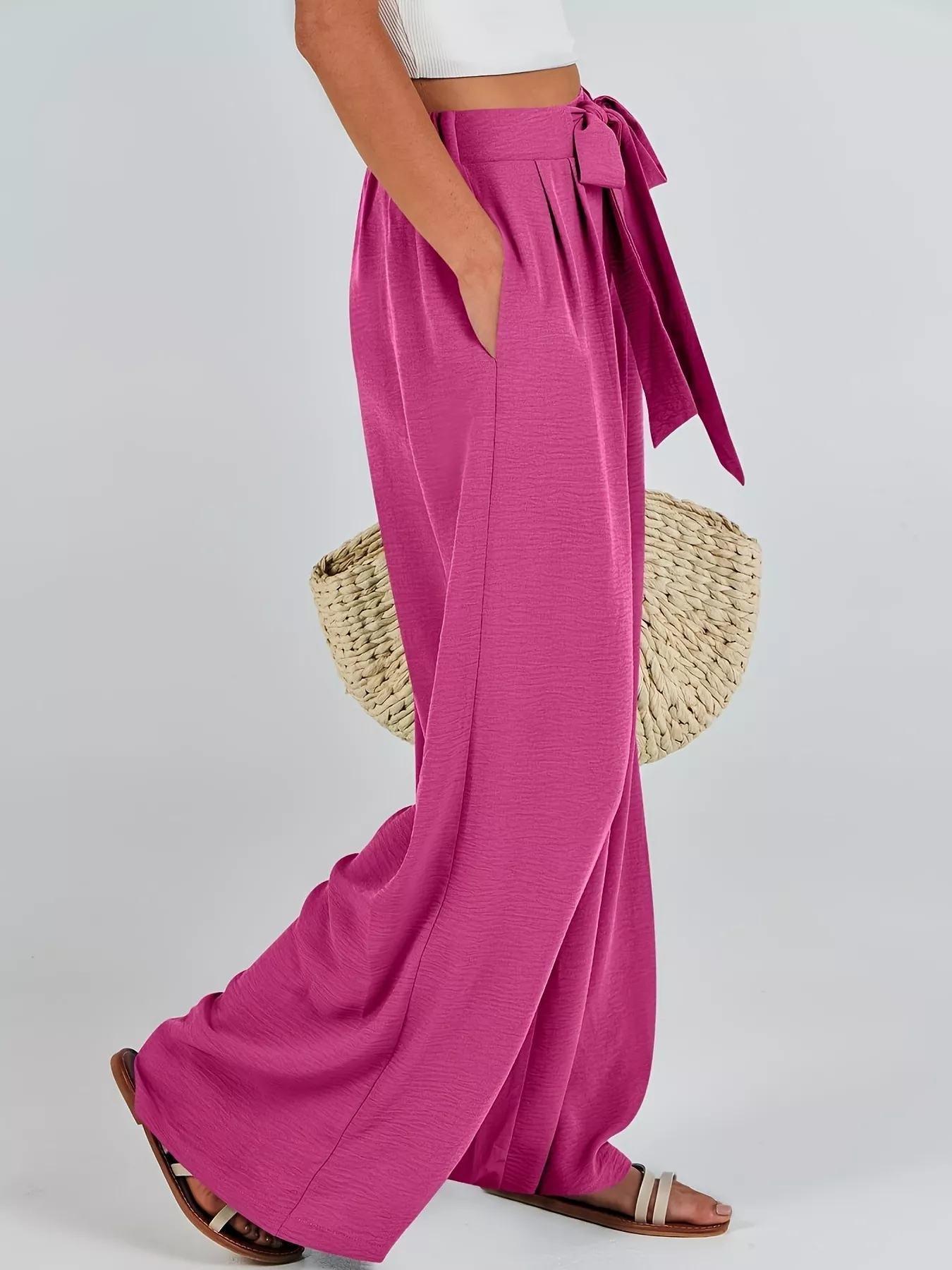Tied Wide-Leg Pants - Image 3