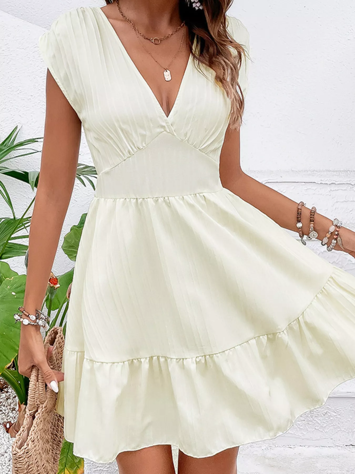 Tiered Cap Sleeve Mini Dress - Image 4