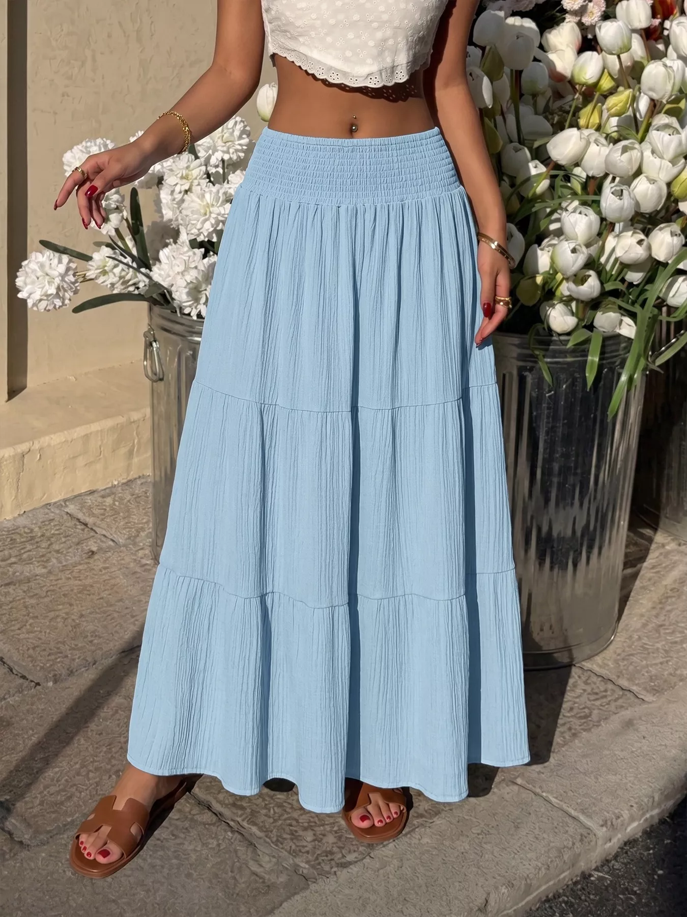 Tiered Flowy Maxi Skirt - Image 2