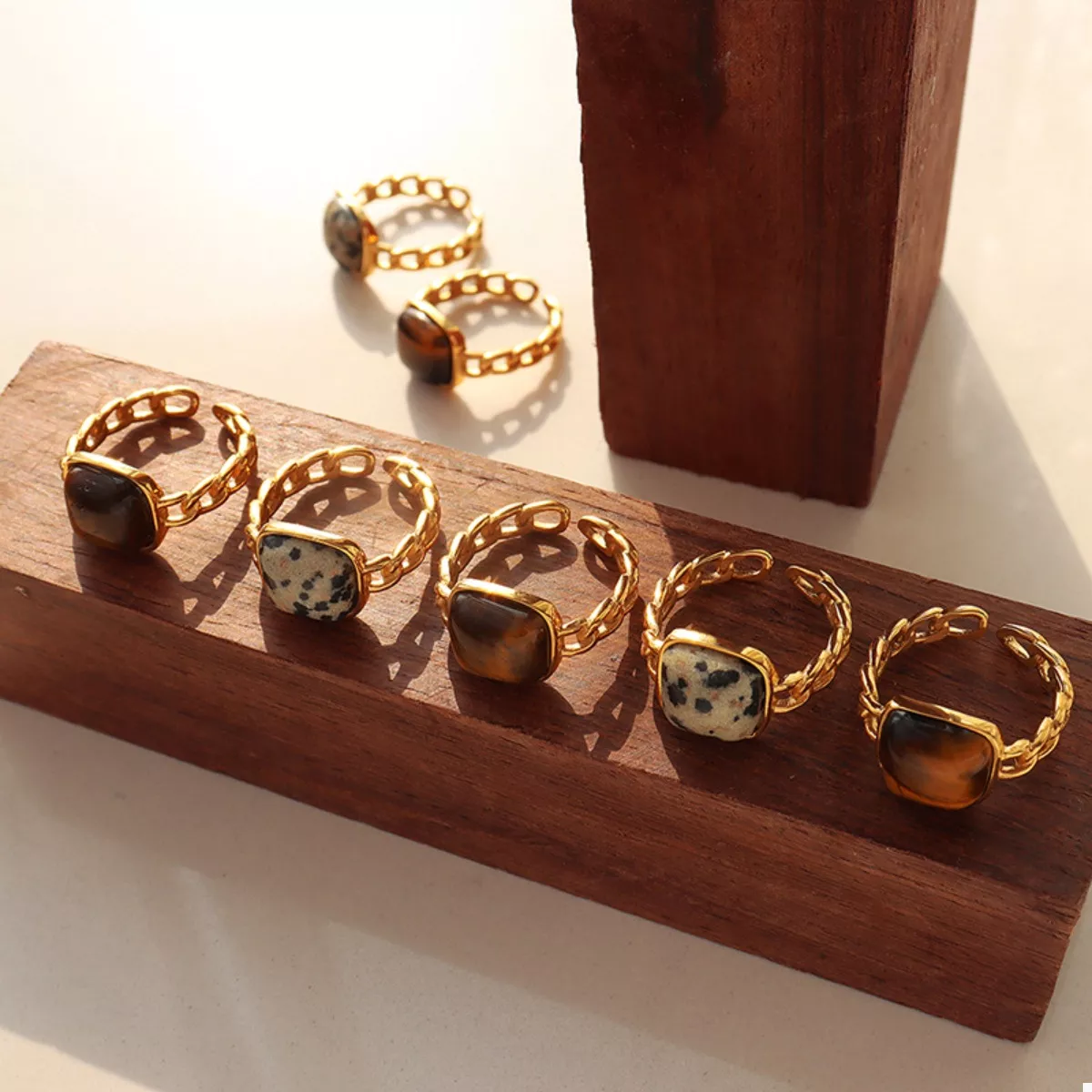 Tiger's Eye 18K Gold-Plated Ring - Image 6