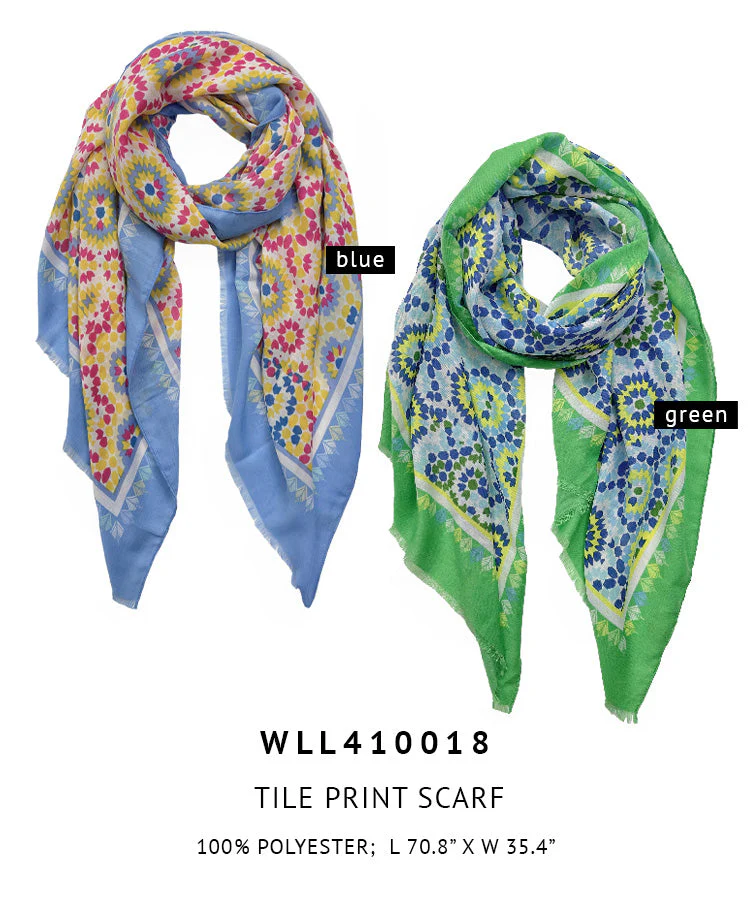 Tile Print Scarf - Image 3