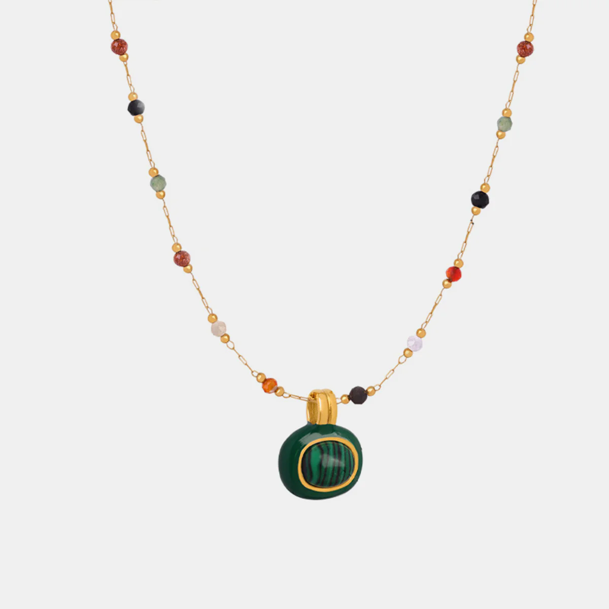 Titanium Steel Gold-plated Bead Necklace - Image 3