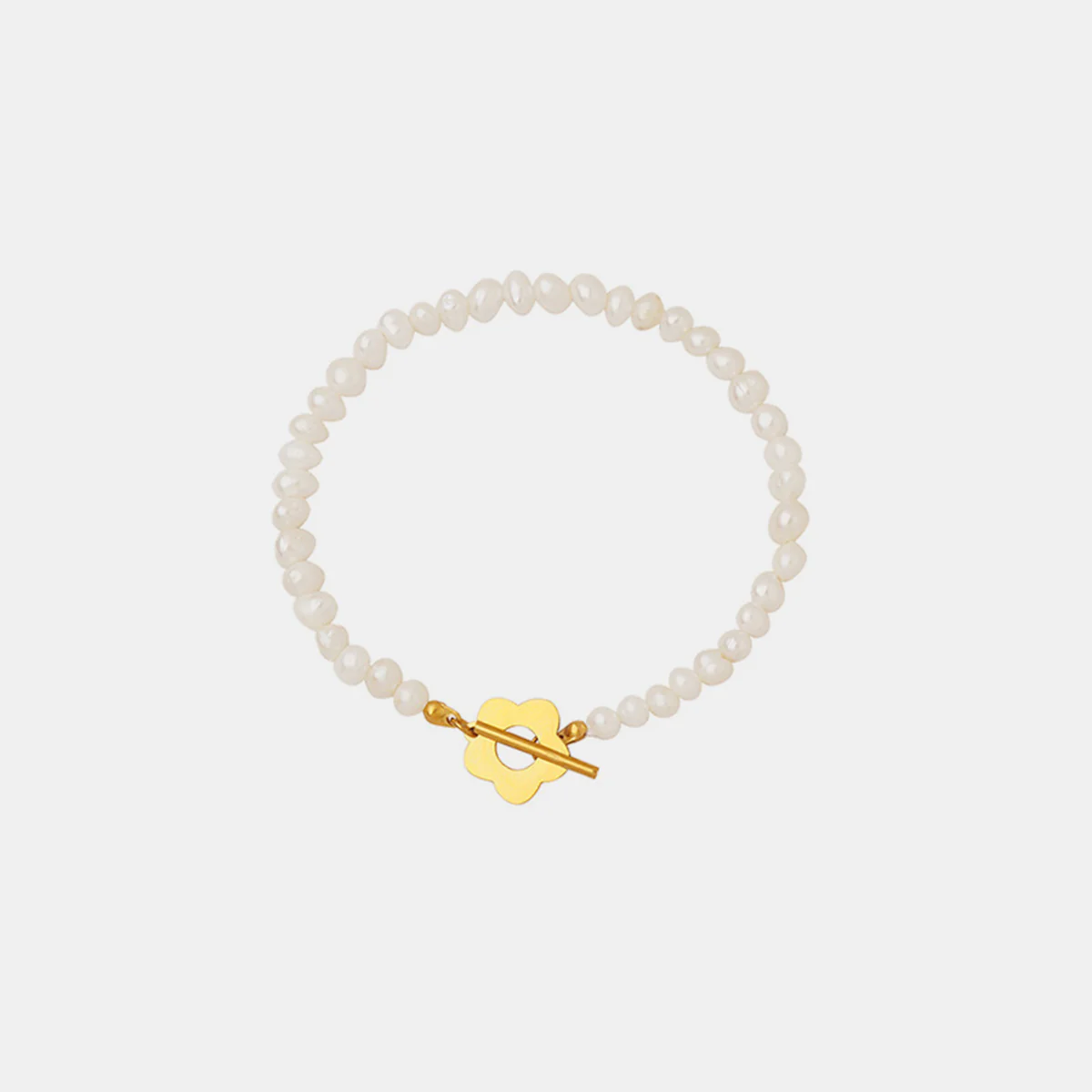 Titanium Steel Pearl Flower Bracelet - Image 4