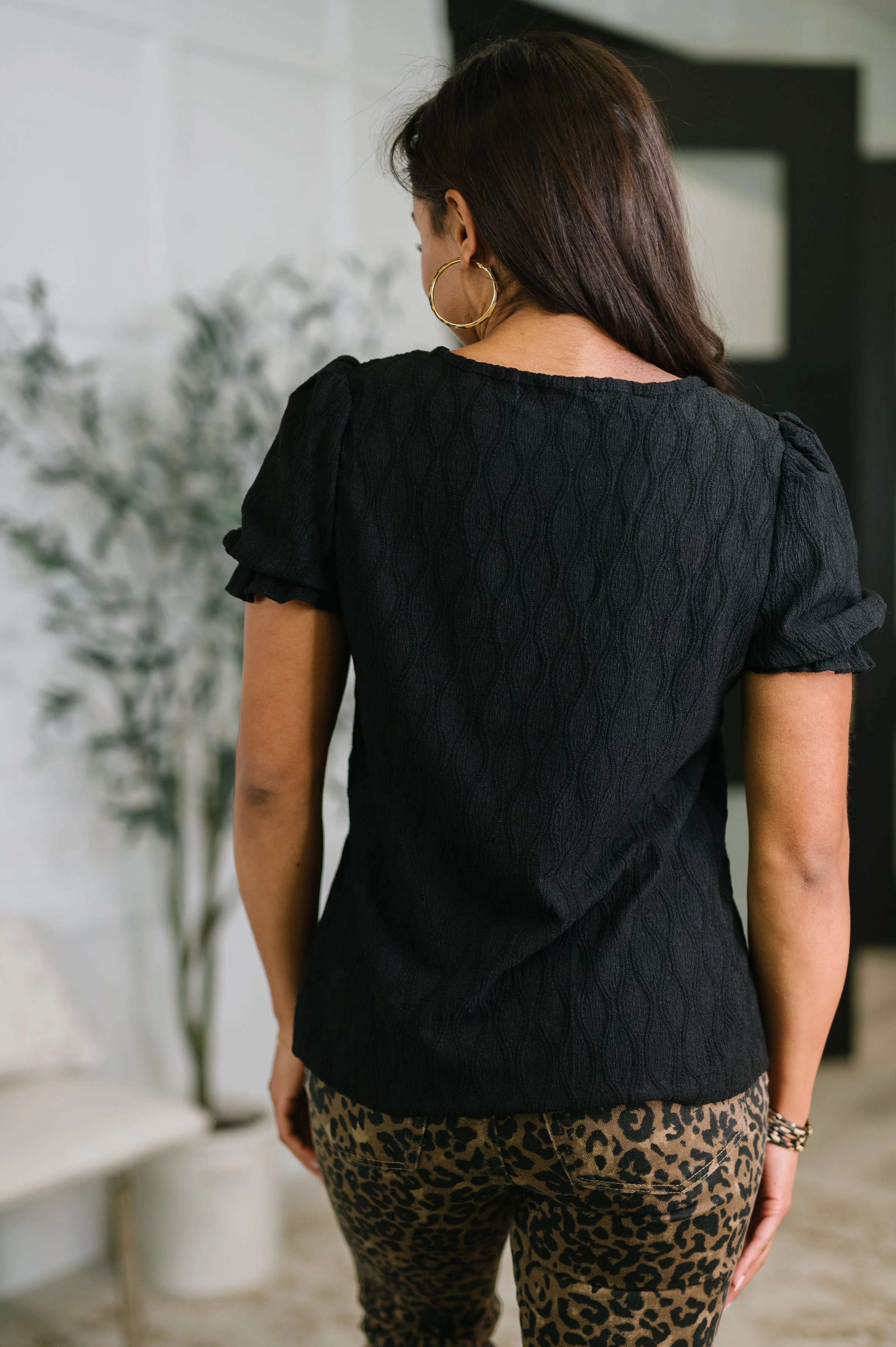 To Call My Own Textured Blouse in Black - Image 5