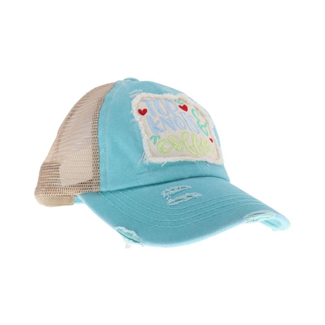Top Knots and Coffee Patch C.C High Pony Criss Cross Ball Cap - Image 3