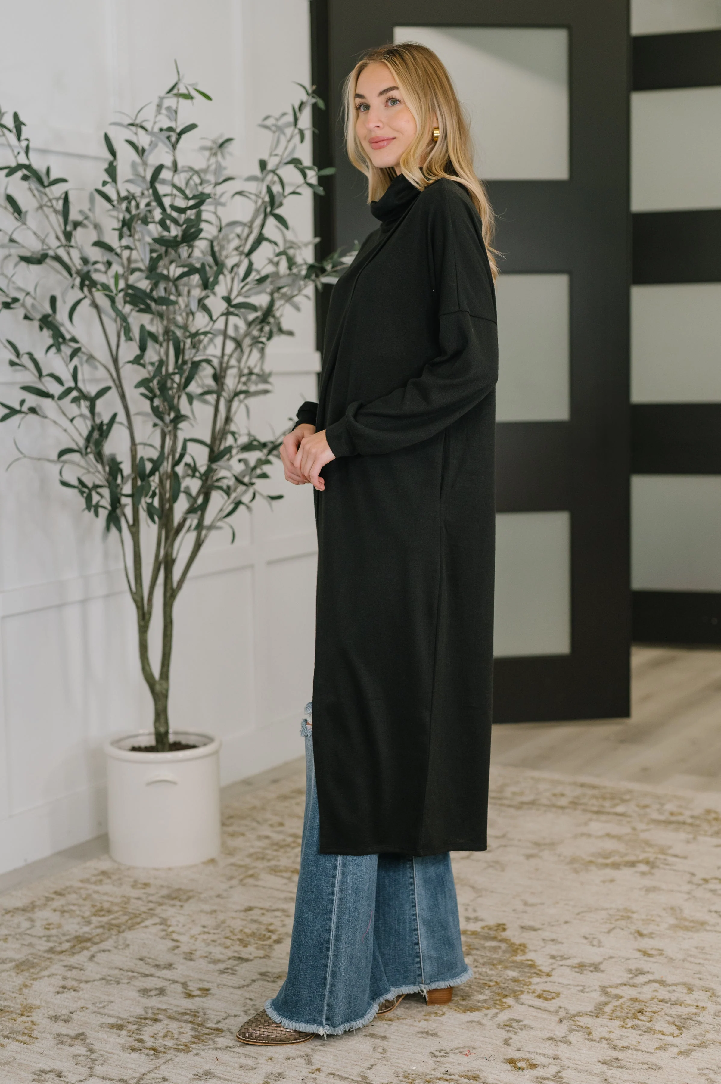 Travel City Scape Turtle Neck Tunic in Black - Image 3